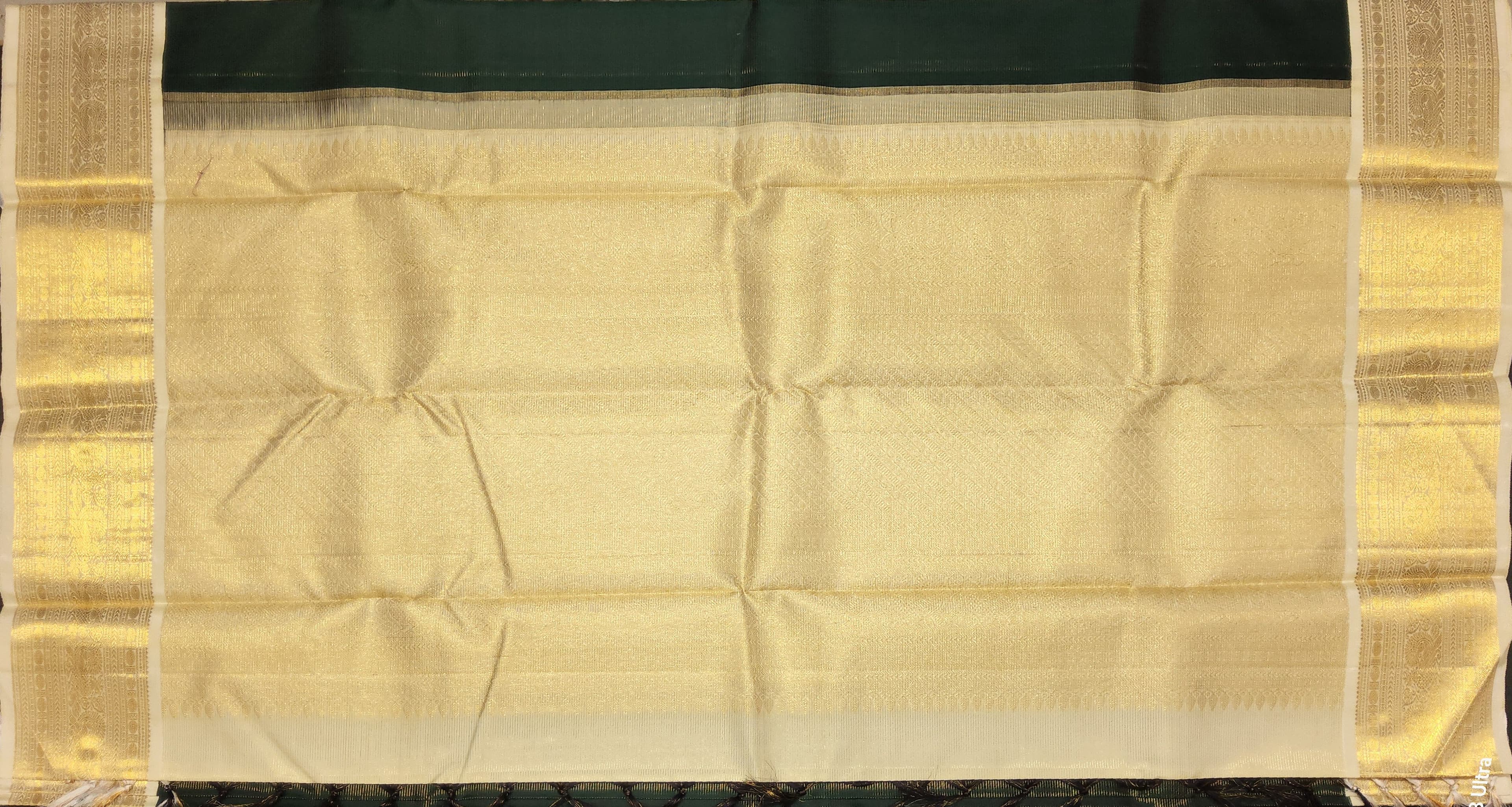 Bharatanatyam Arangetram Kanchipuram Silk Saree - Forest Green