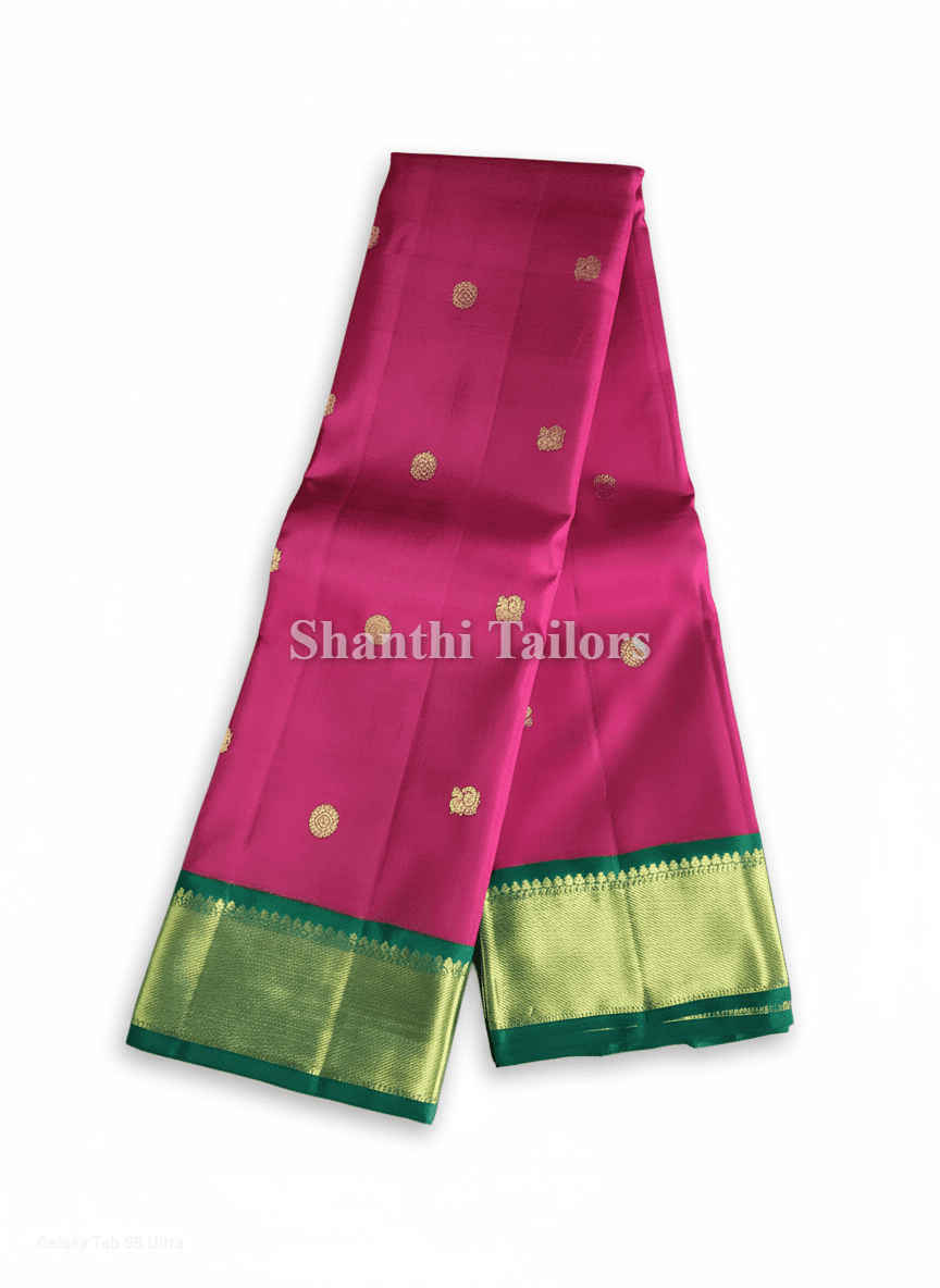 Bharatanatyam Arangetram Kanchipuram Silk Saree - Maroon Green