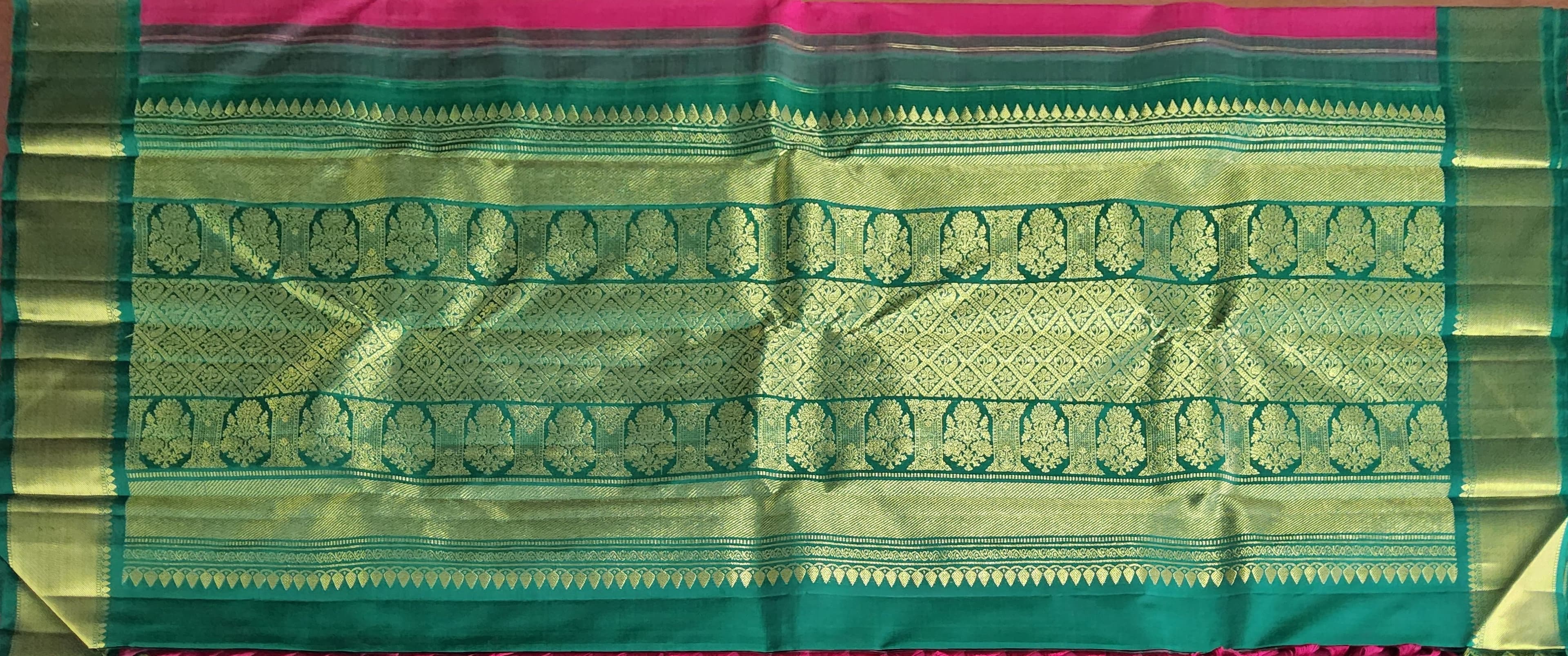 Bharatanatyam Arangetram Kanchipuram Silk Saree - Maroon Green