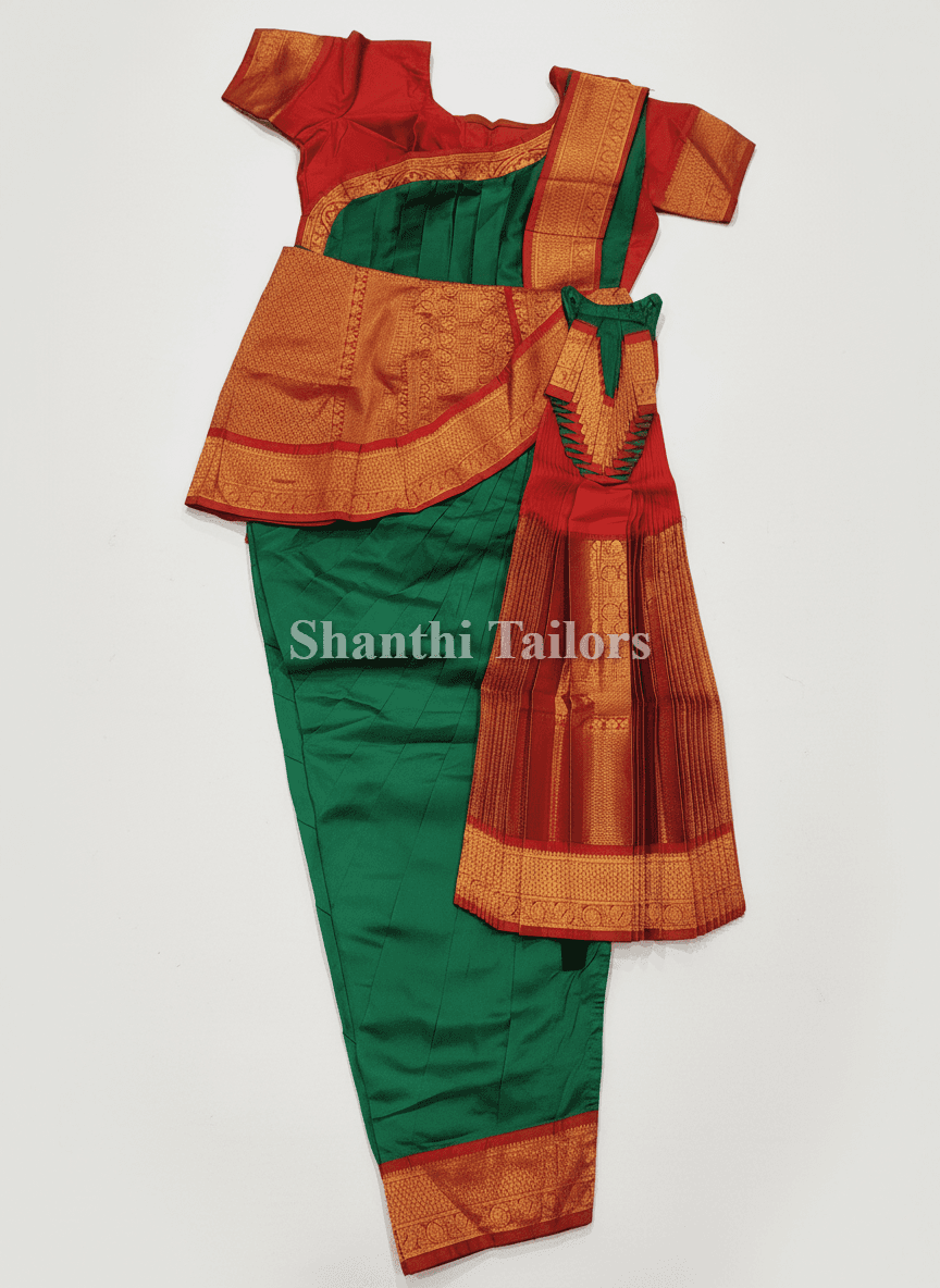 Green with Red | Readymade  Pant costume | Bharatnatyam