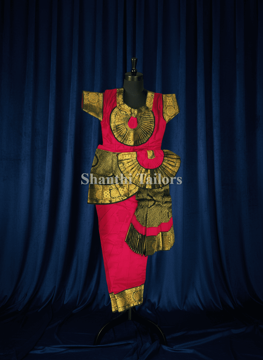 Bharatanatyam Costume Readymade Pink Green for Arangetram