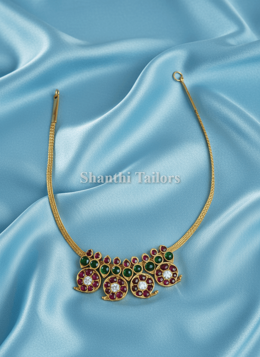 Bharatanatyam Temple Jewellery Mango Choker Necklace