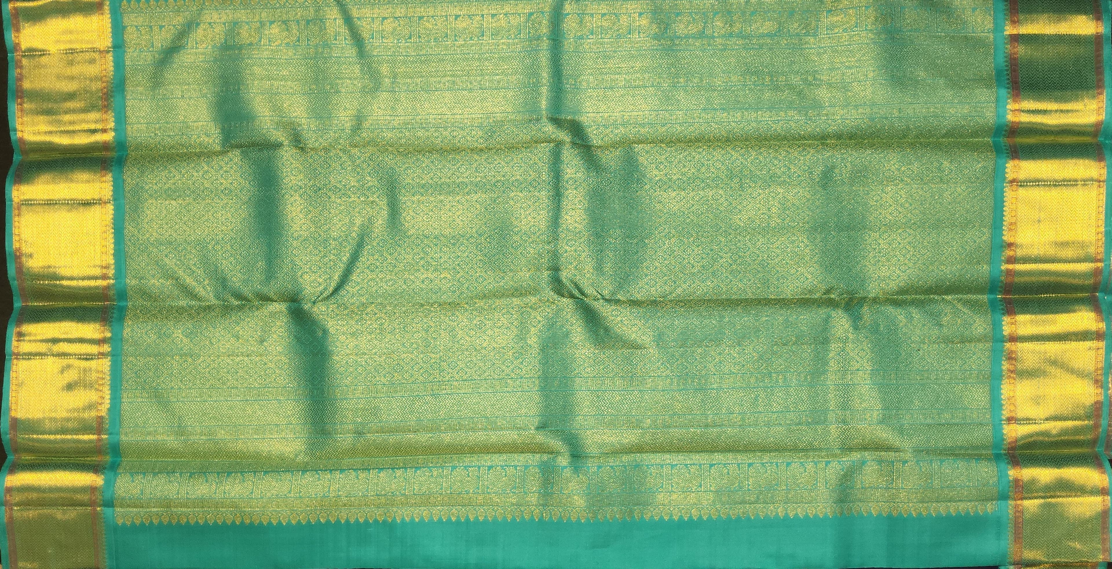 Bharatanatyam Kanchipuram Silk Saree | Purple & Teal Zari