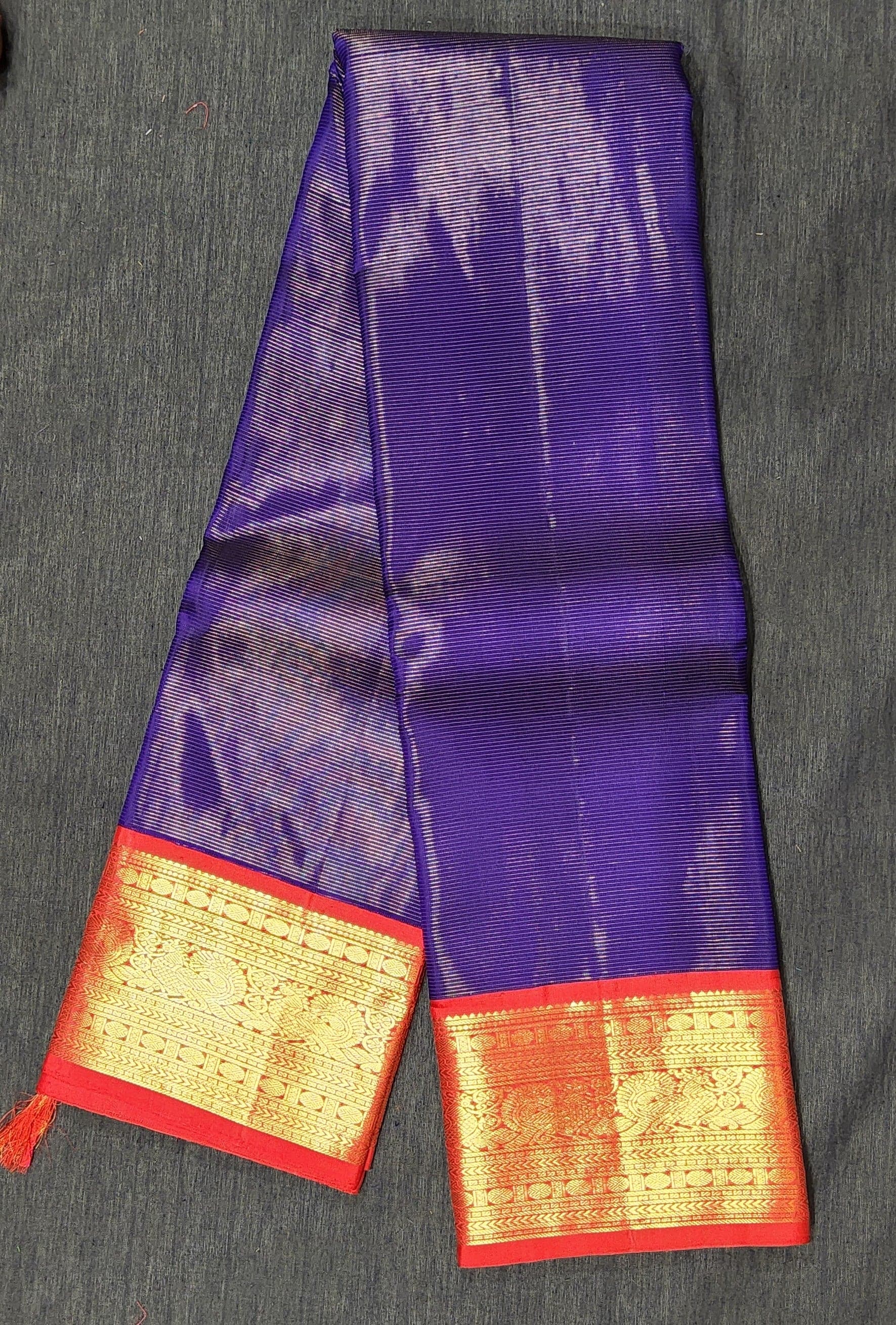 Arangetram Kanchipuram Silk Saree - Regal Purple & Red Zari