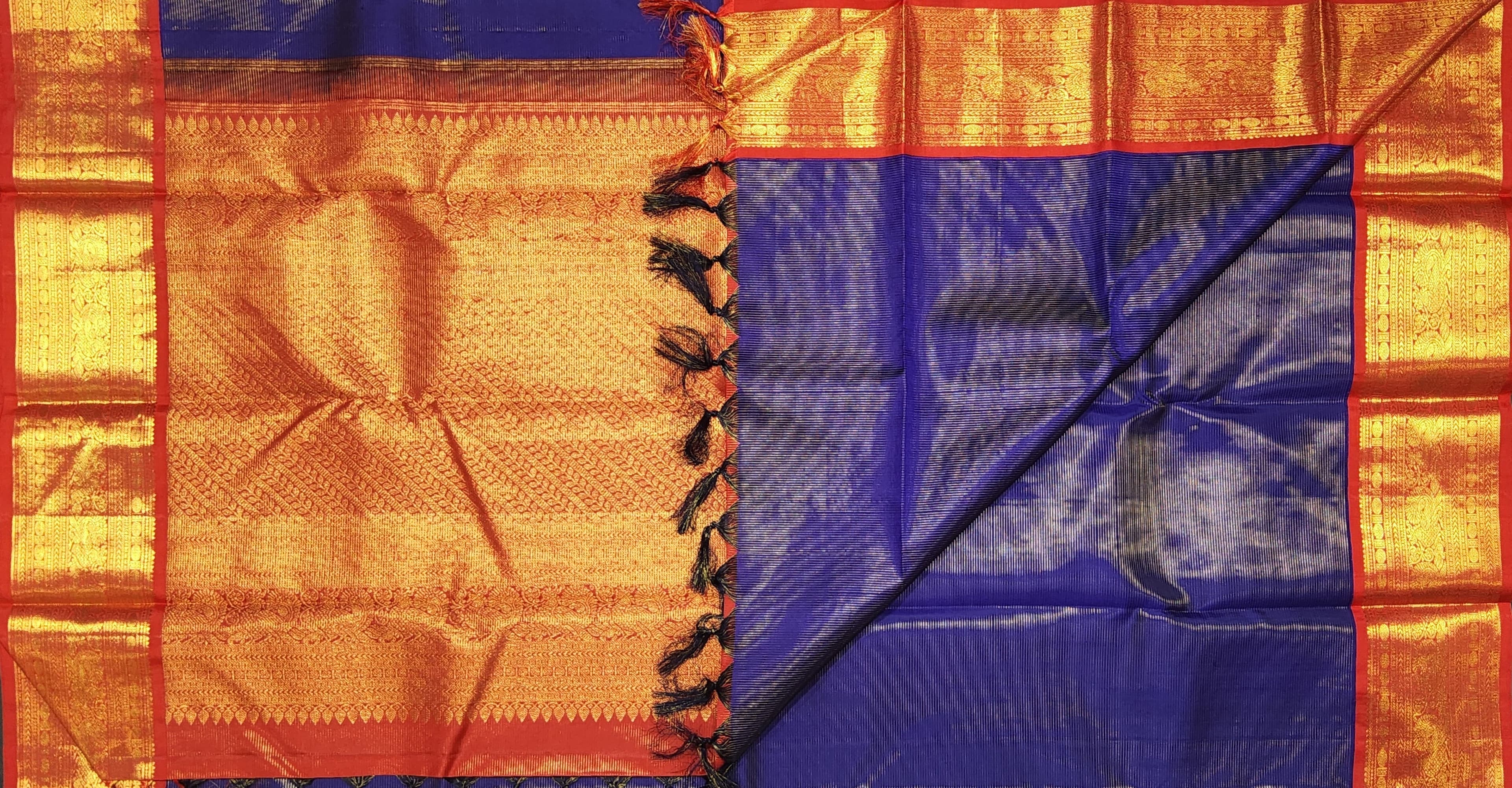 Arangetram Kanchipuram Silk Saree - Regal Purple & Red Zari