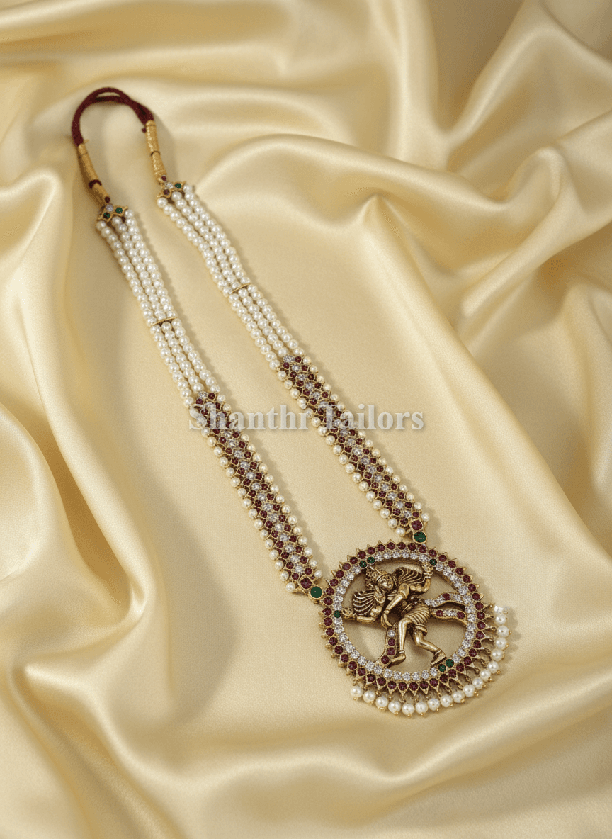 Nataraja Haram with Pearls | Haram | Copper Jewellery | NJ135