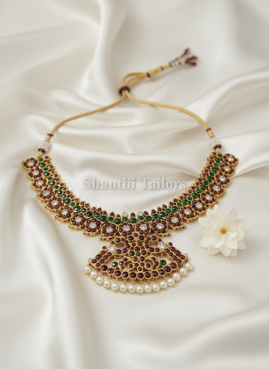 Original Temple Jewellery Manga Necklace for Bharatanatyam Dance