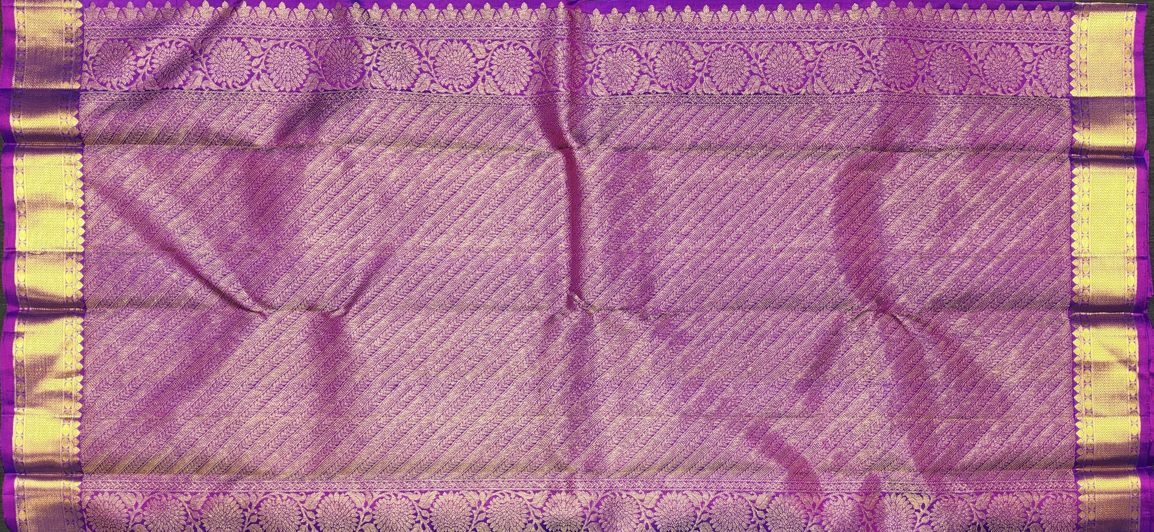 Arangetram Kanchipuram Silk Saree – Royal Blue & Purple Zari
