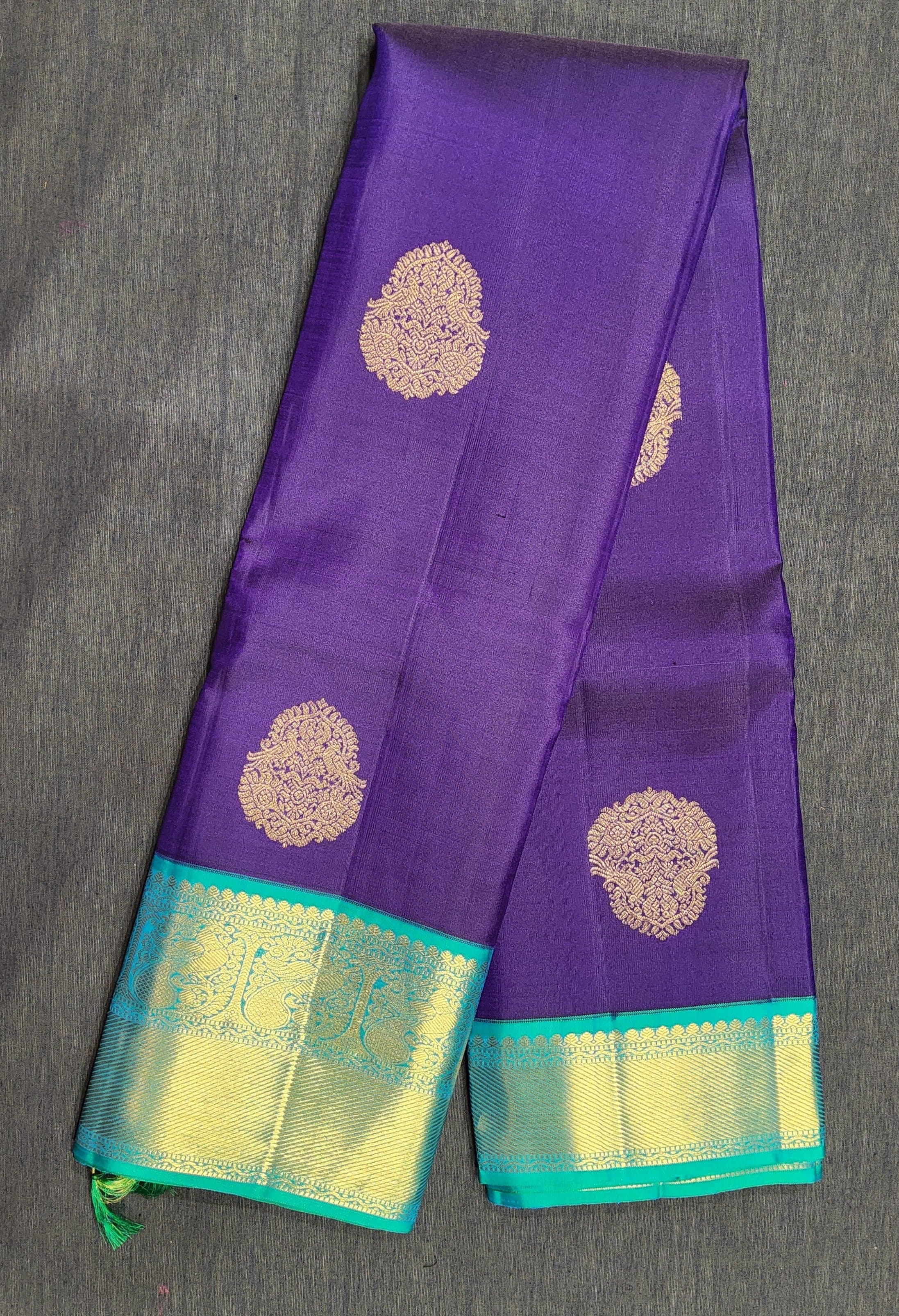 Bharatanatyam Arangetram Kanchipuram Silk Saree - Emerald Green & Gold