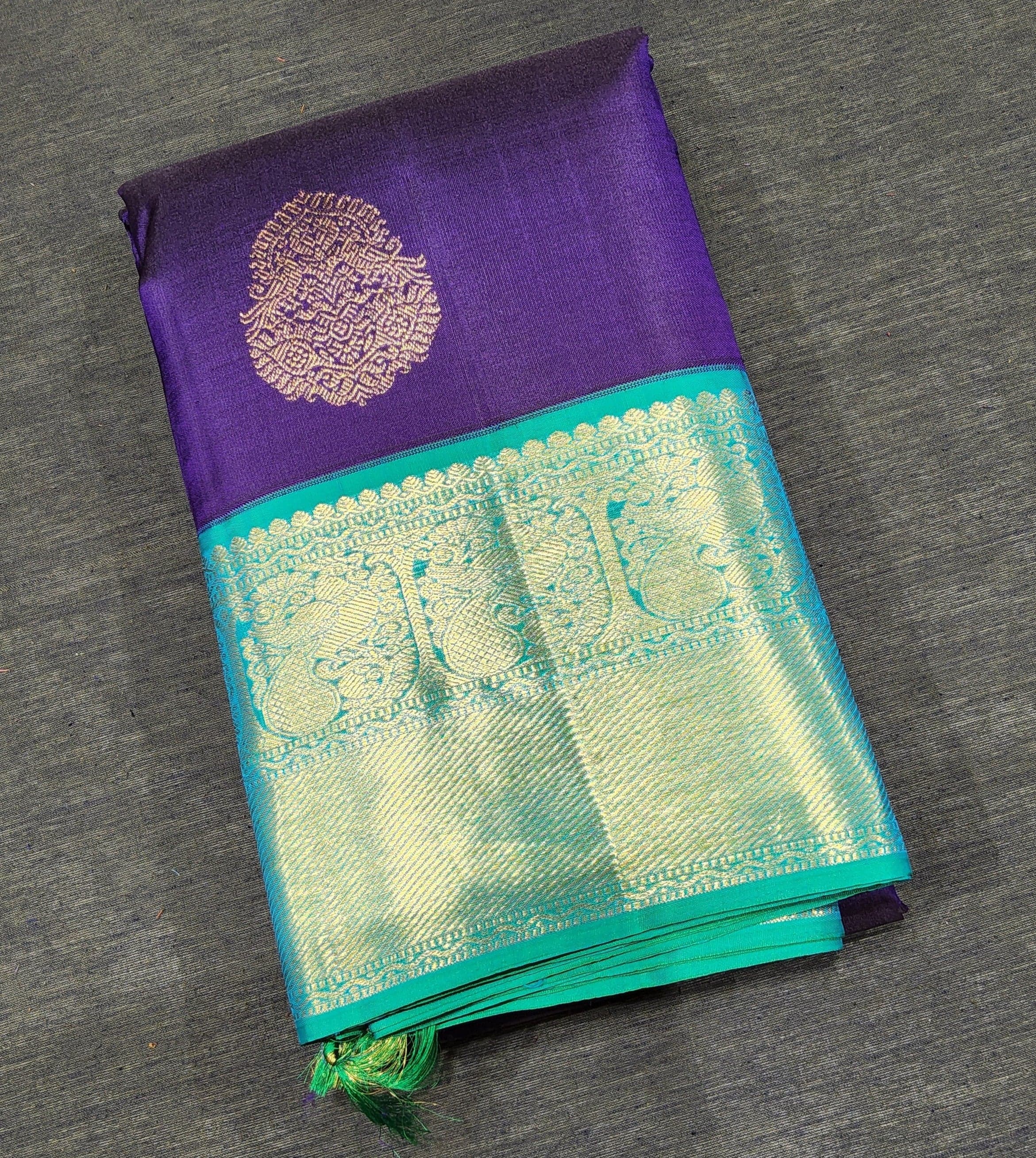 Bharatanatyam Arangetram Kanchipuram Silk Saree - Emerald Green & Gold