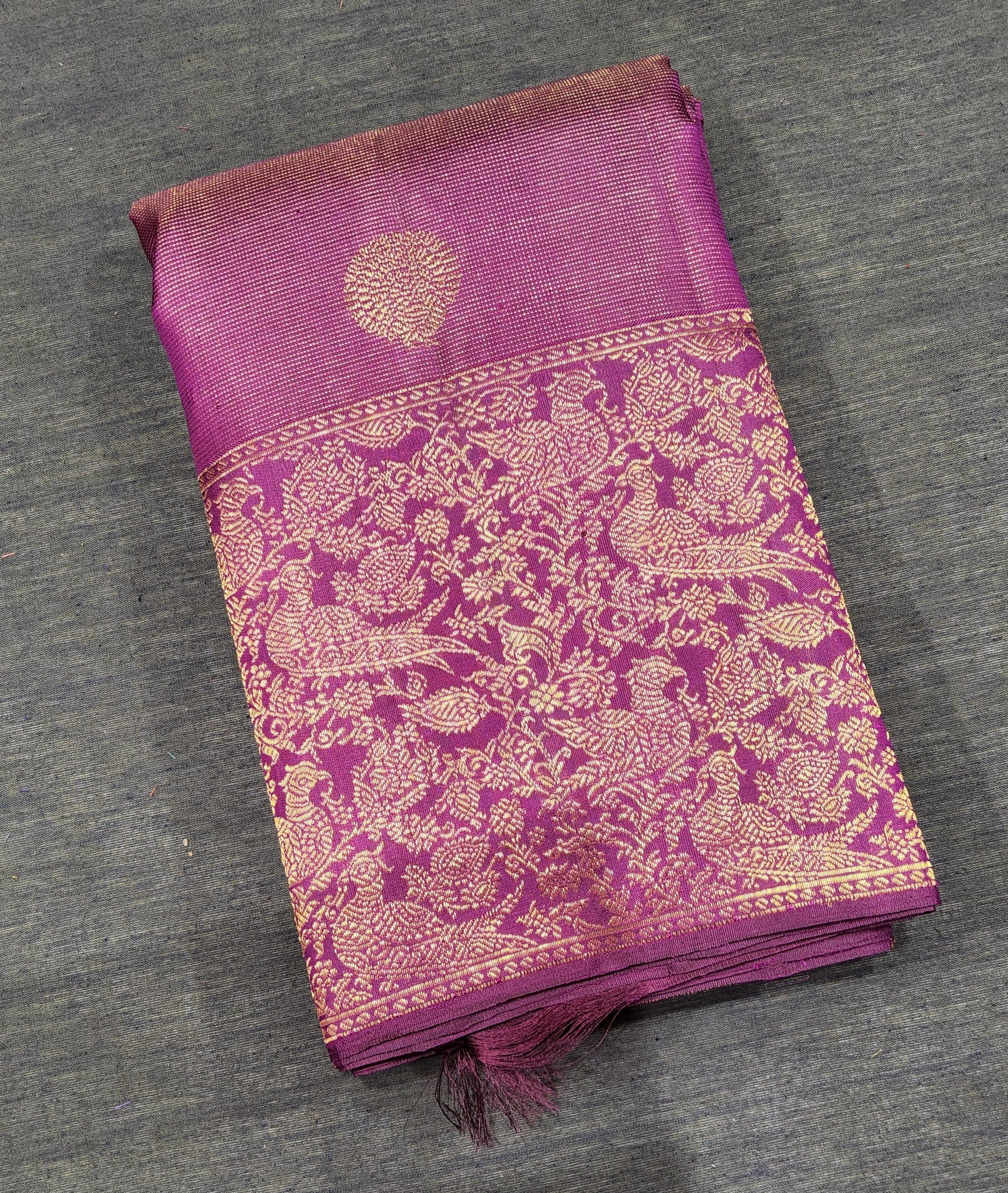 Bharatanatyam Kanchipuram Silk Saree: Vadamalli Vairavoosi Gold Zari