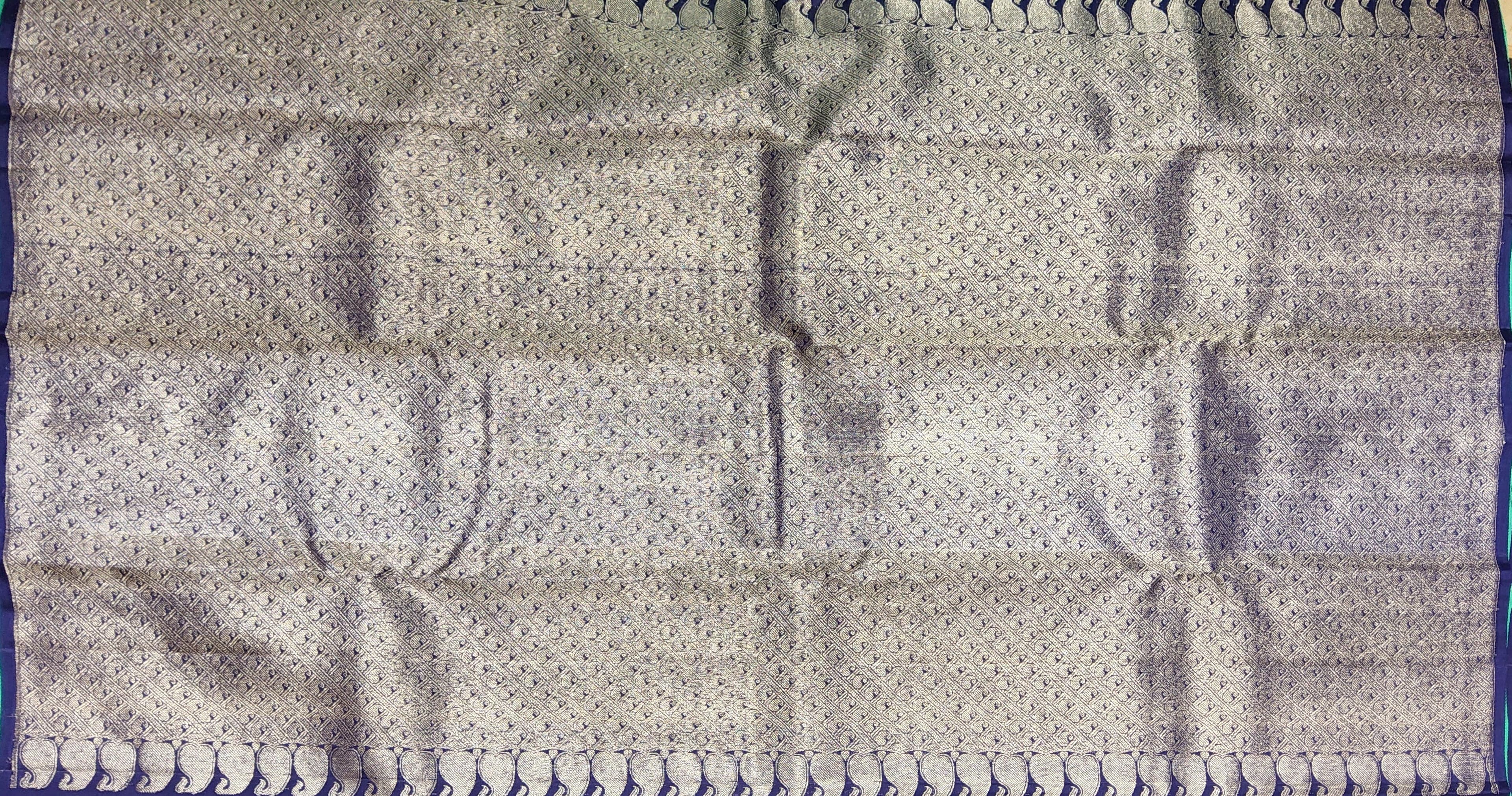 Arangetram Bharatanatyam Kanchipuram Silk Saree - Deep Teal Blue