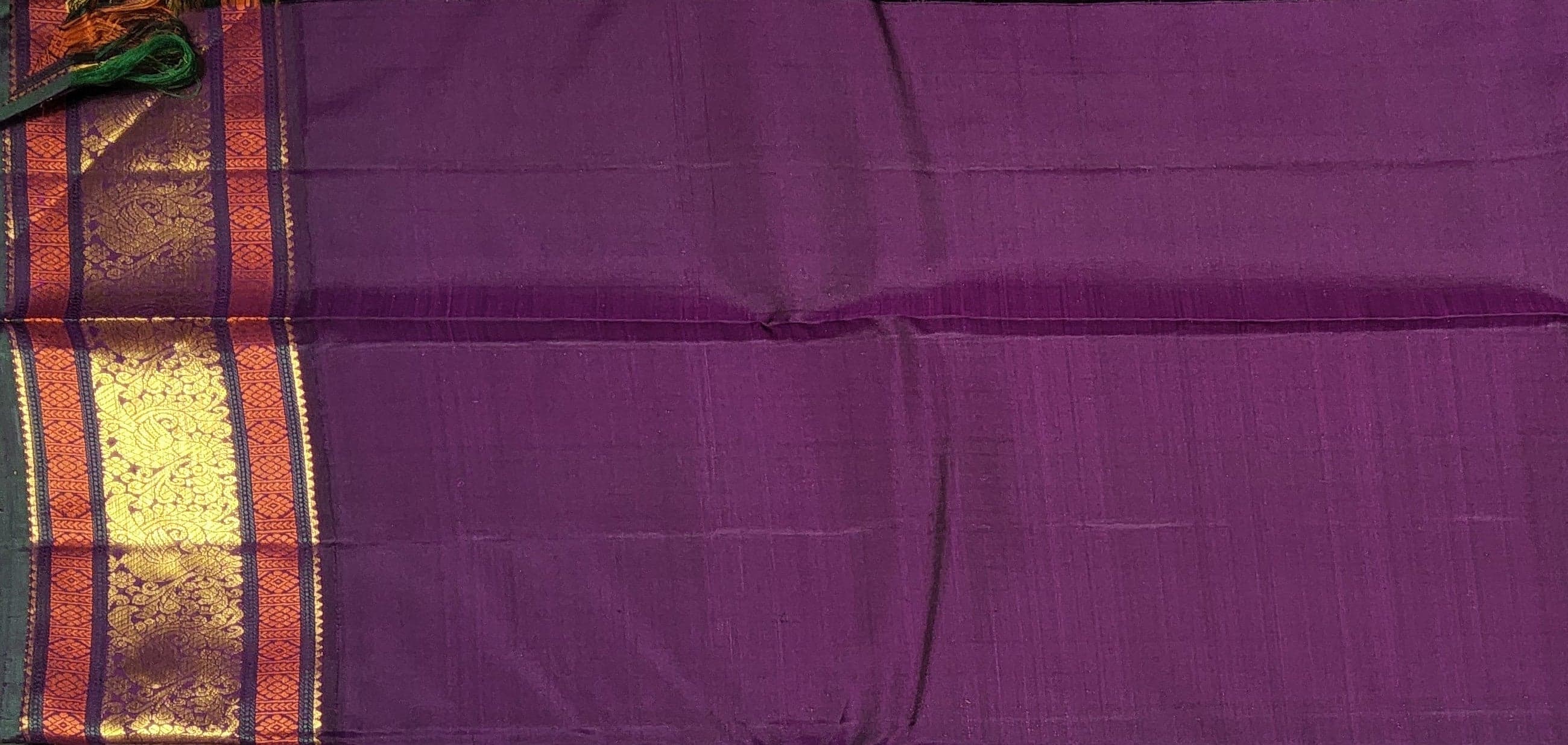 Arangetram Kanchipuram Silk Saree: Royal Purple & Green Zari