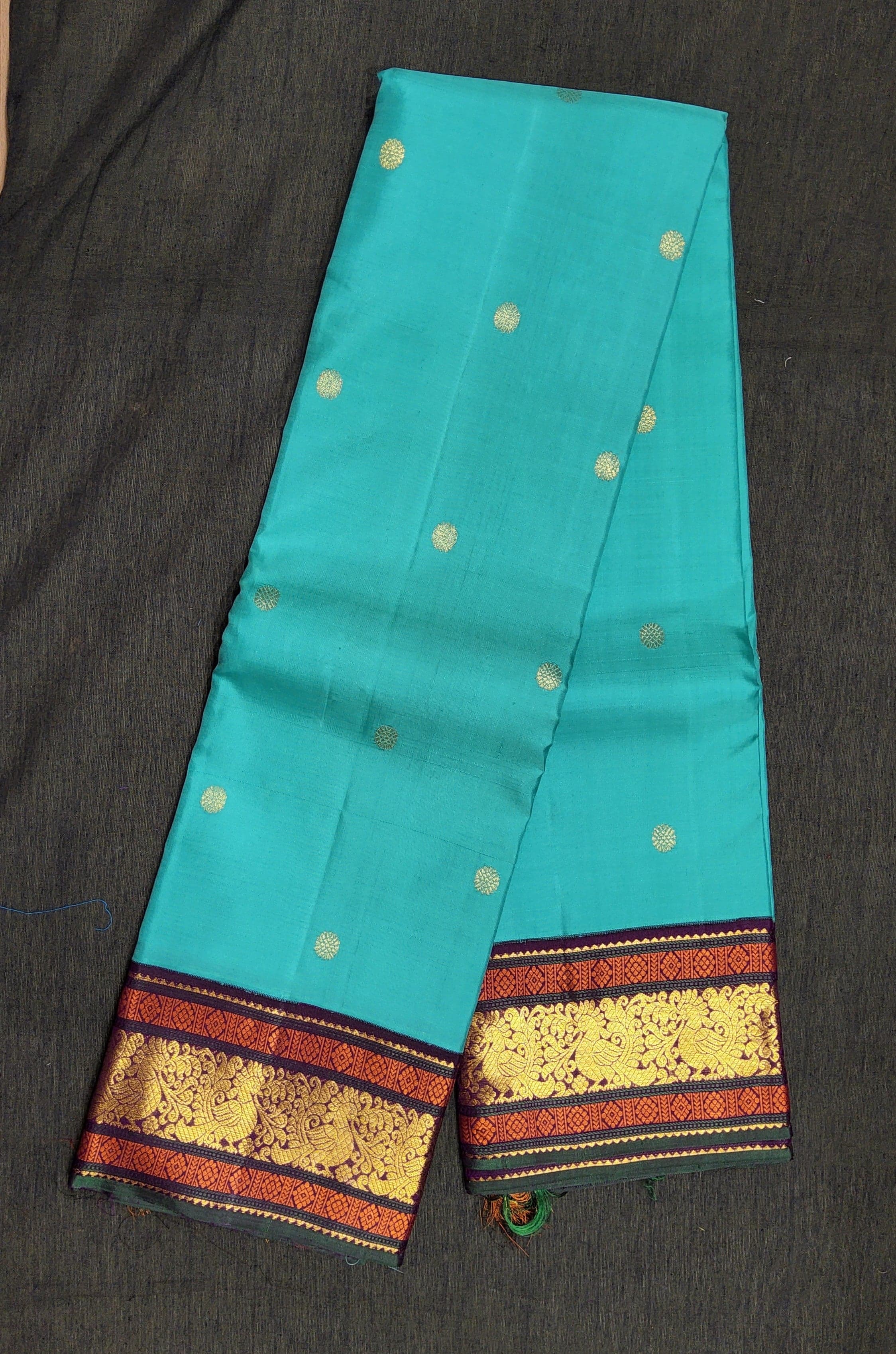 Arangetram Kanchipuram Silk Saree: Royal Purple & Green Zari