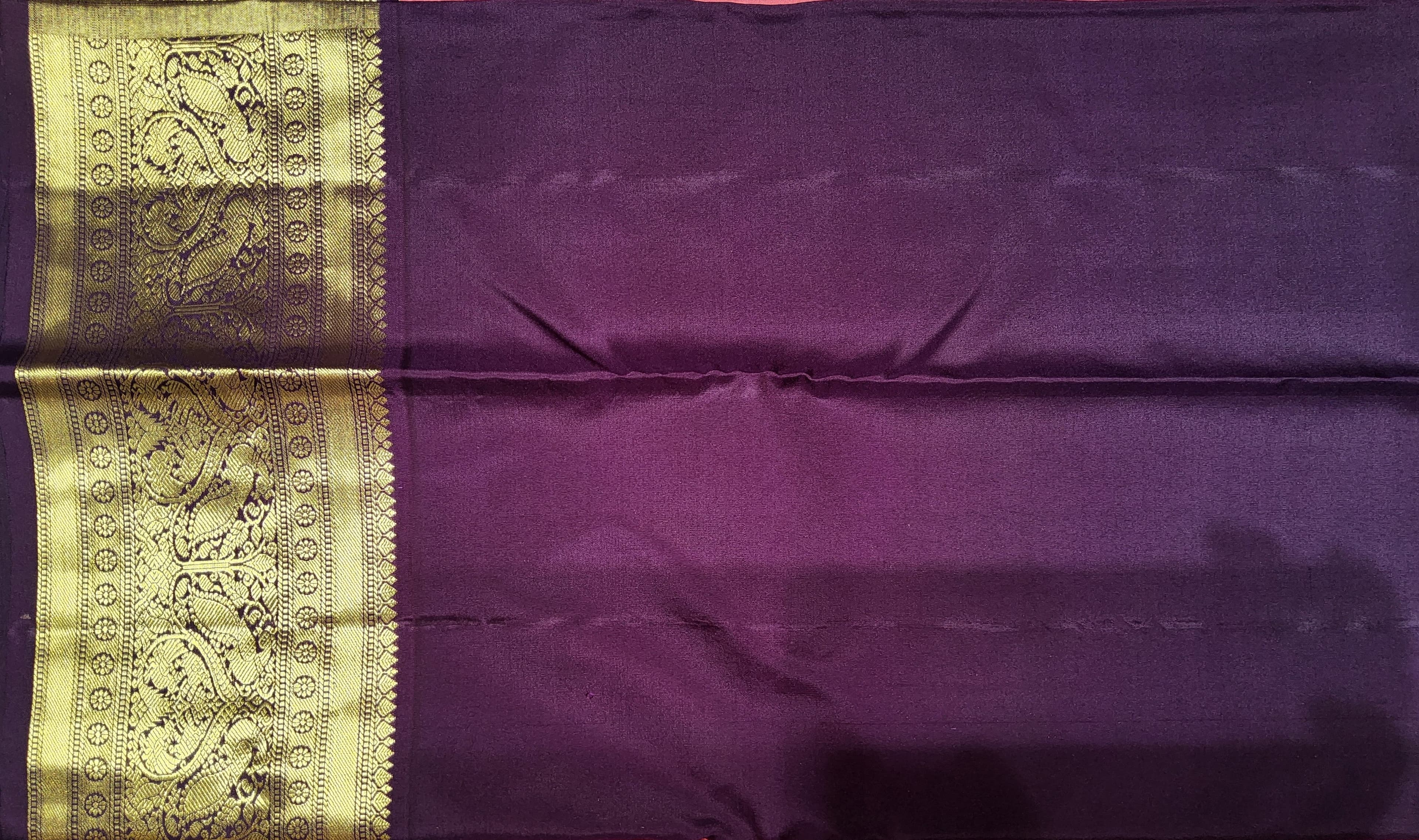 Bharatanatyam Kanchipuram Silk Saree | Royal Plum & Gold Zari