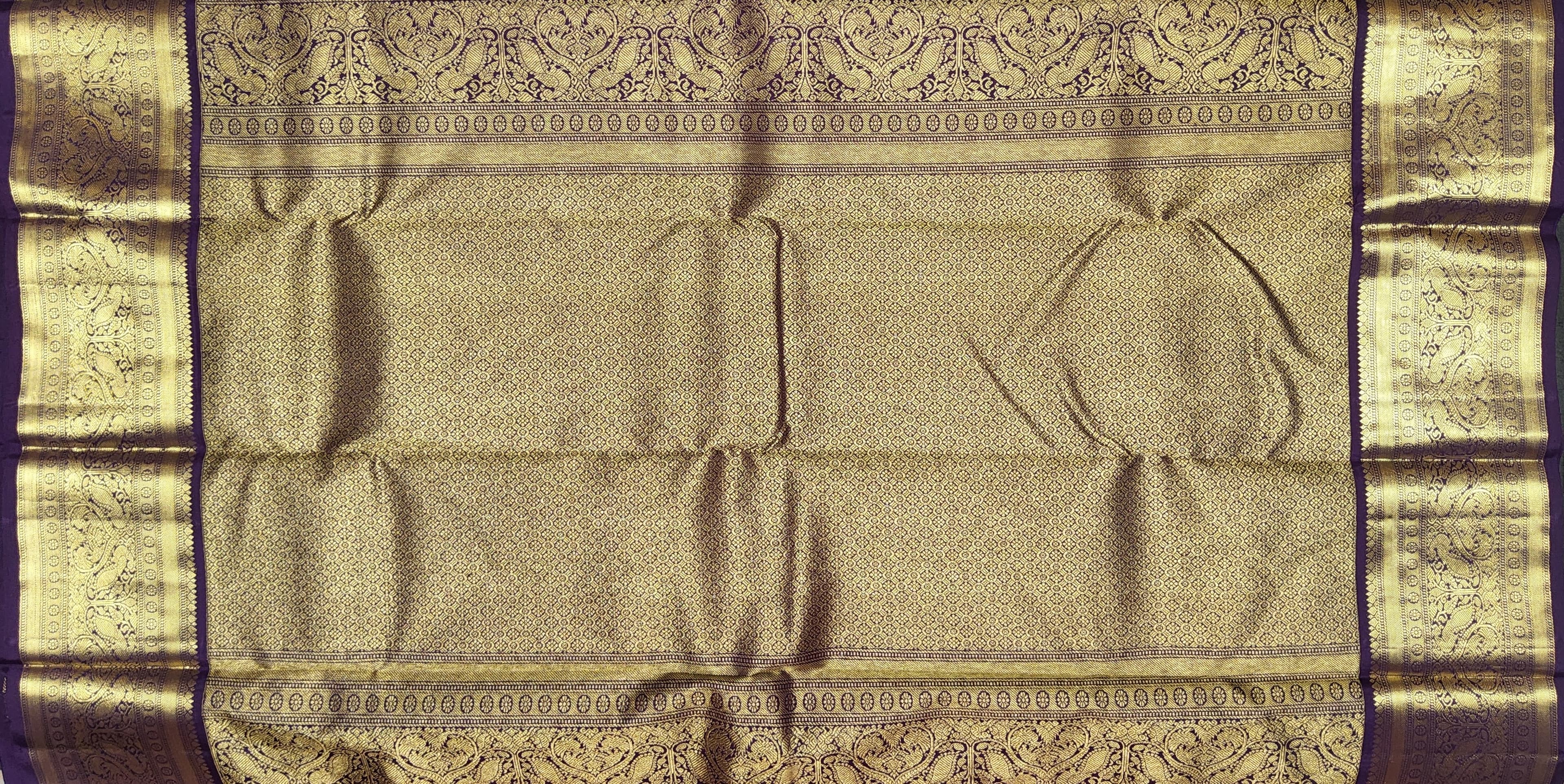 Bharatanatyam Kanchipuram Silk Saree | Royal Plum & Gold Zari