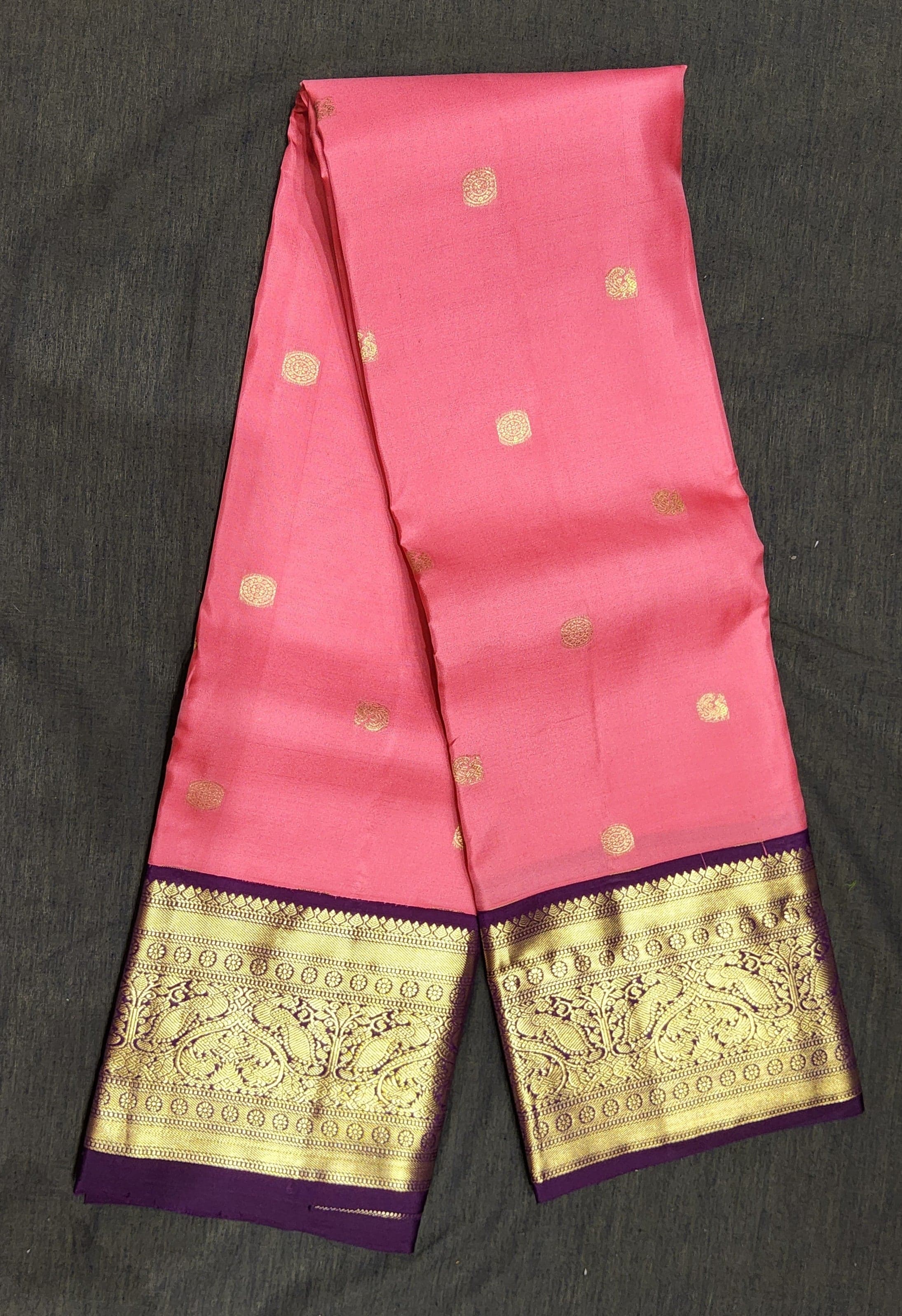 Bharatanatyam Kanchipuram Silk Saree | Royal Plum & Gold Zari