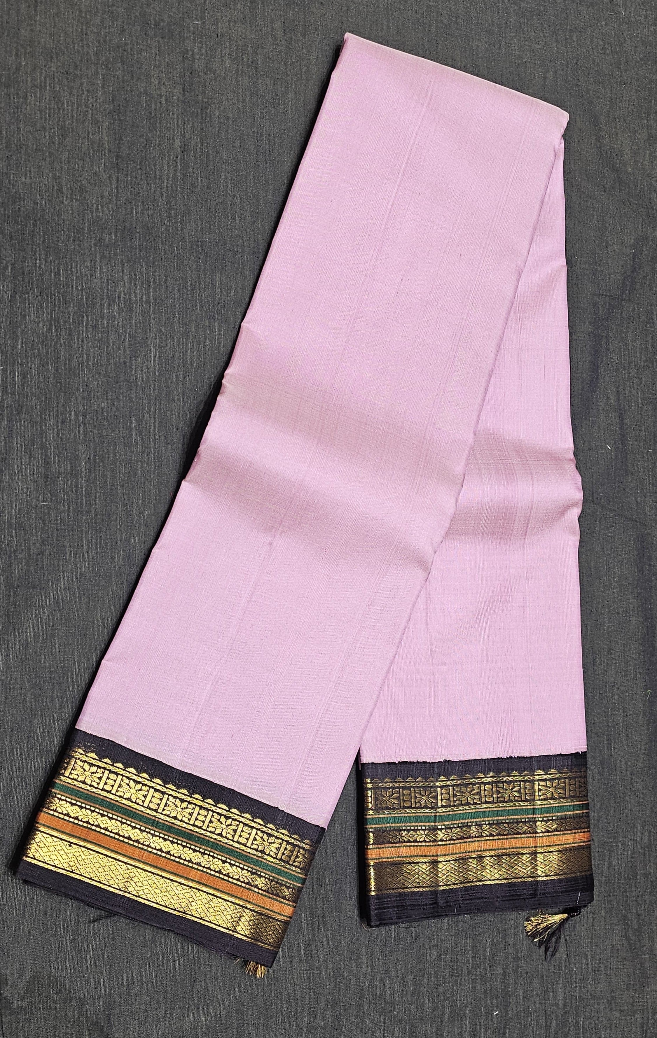 Bharatanatyam Kanchipuram Silk Saree - Jet Black & Gold Zari