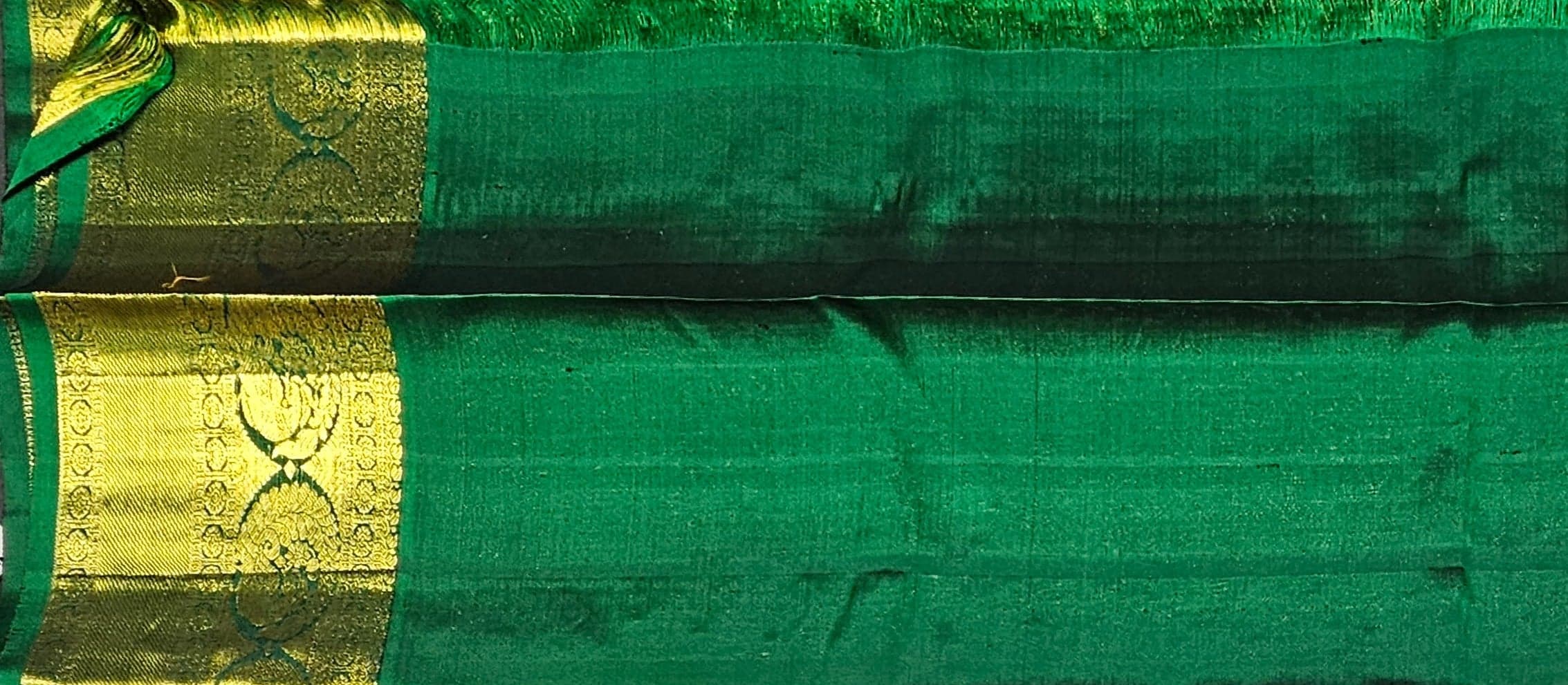 Arangetram Kanchipuram Silk Saree: Emerald Green Gold Zari