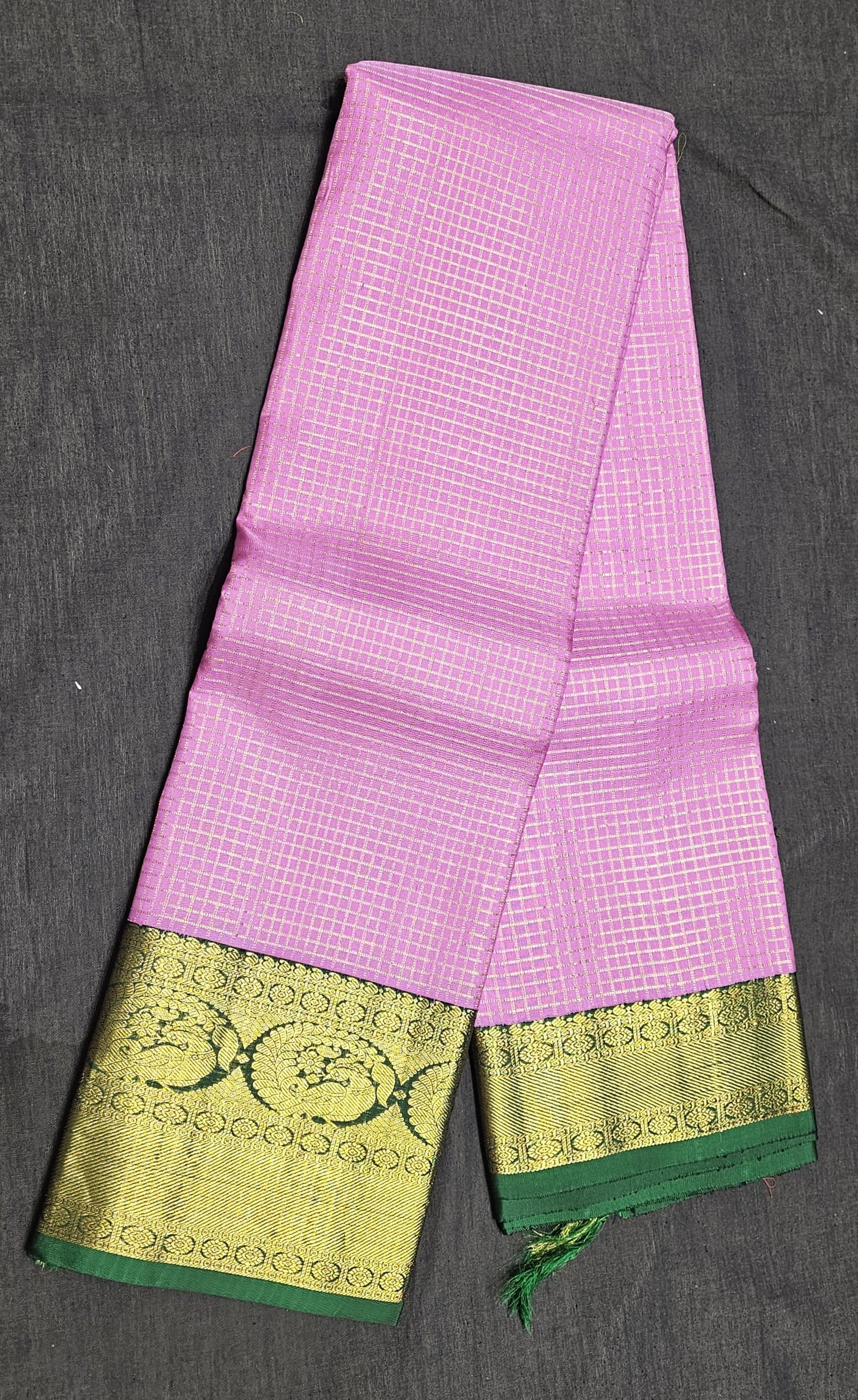 Arangetram Kanchipuram Silk Saree: Emerald Green Gold Zari