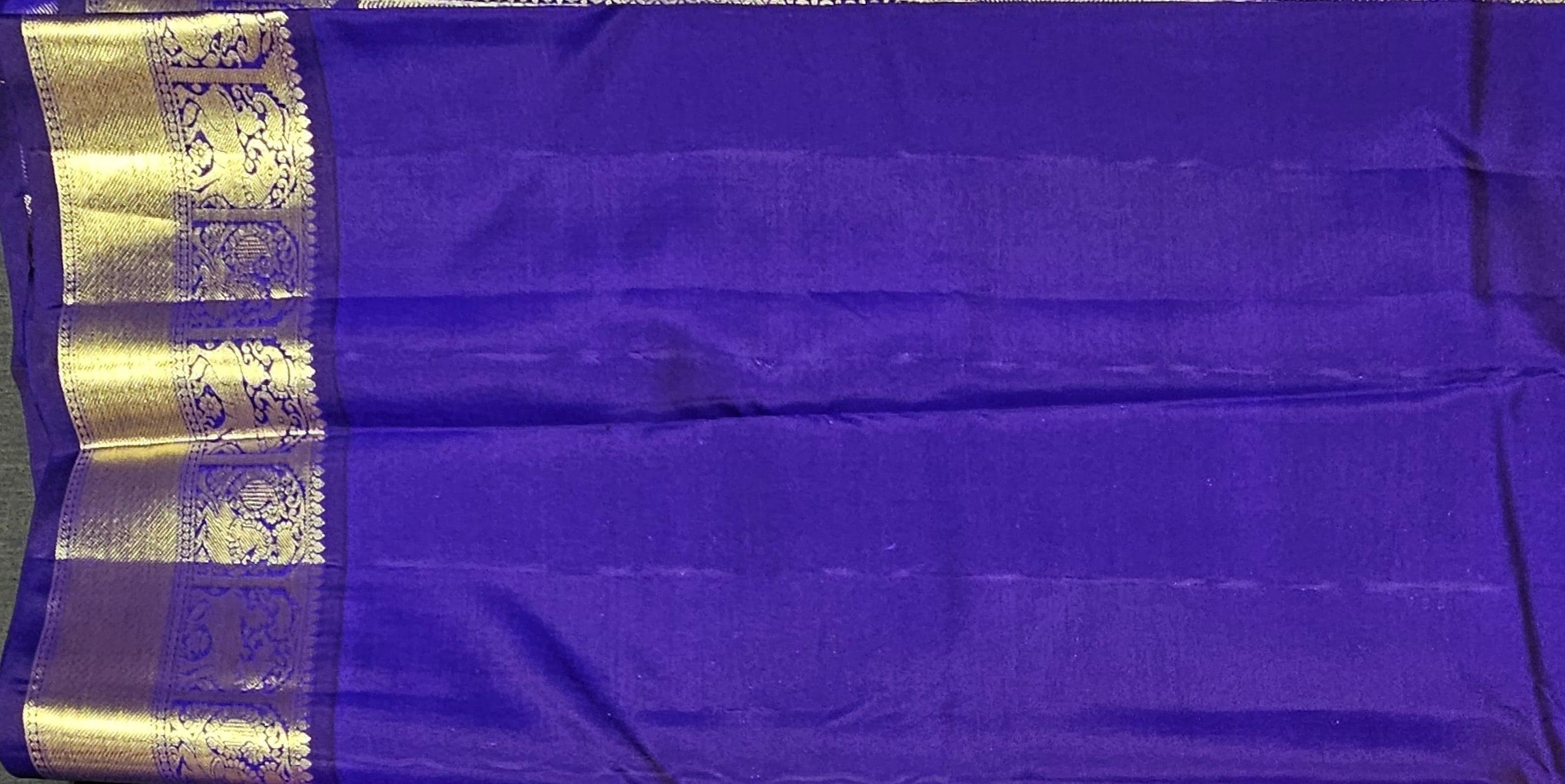 Bharatanatyam Kanchipuram Silk Saree: Royal Purple Gold Zari
