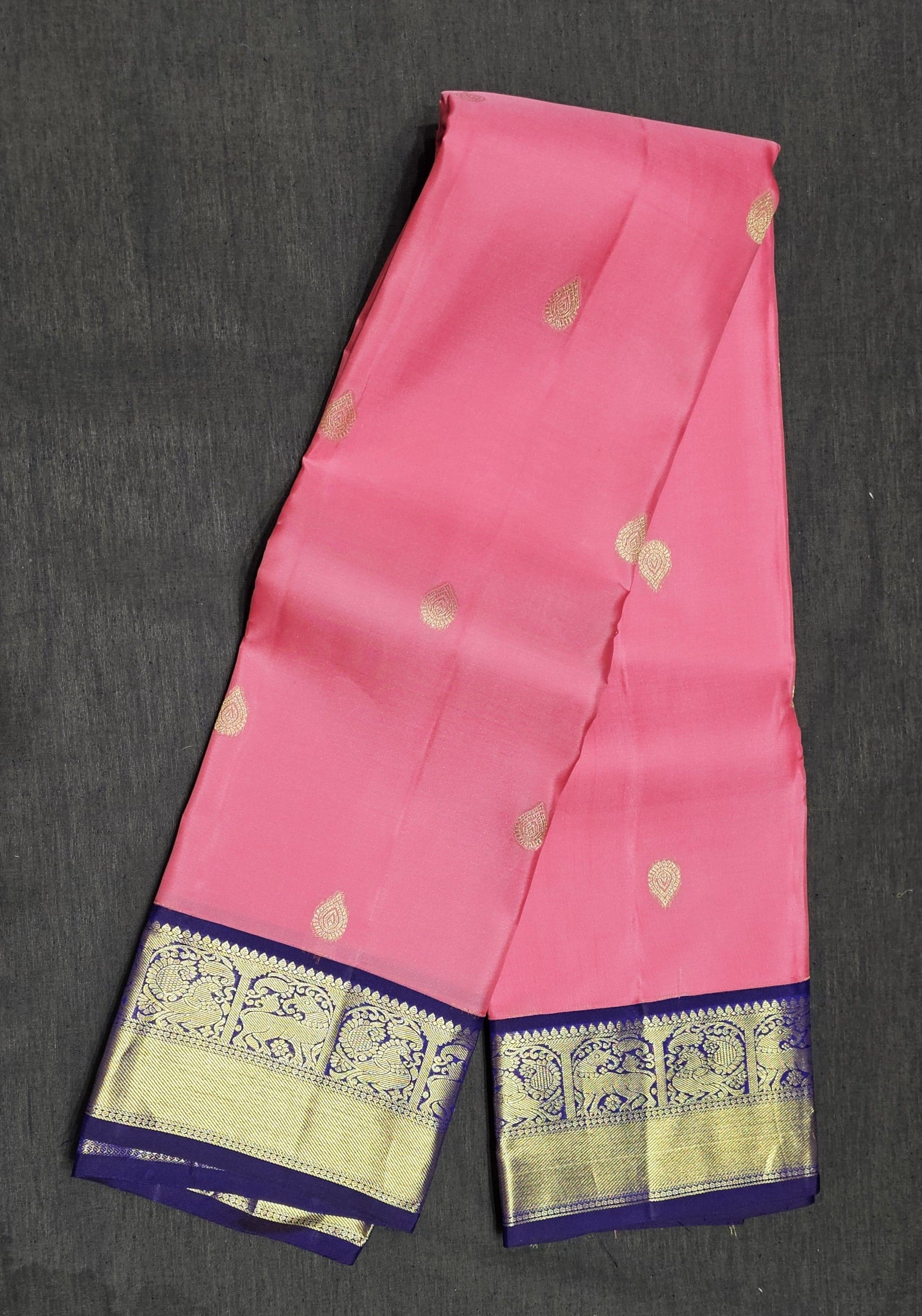 Bharatanatyam Kanchipuram Silk Saree: Royal Purple Gold Zari