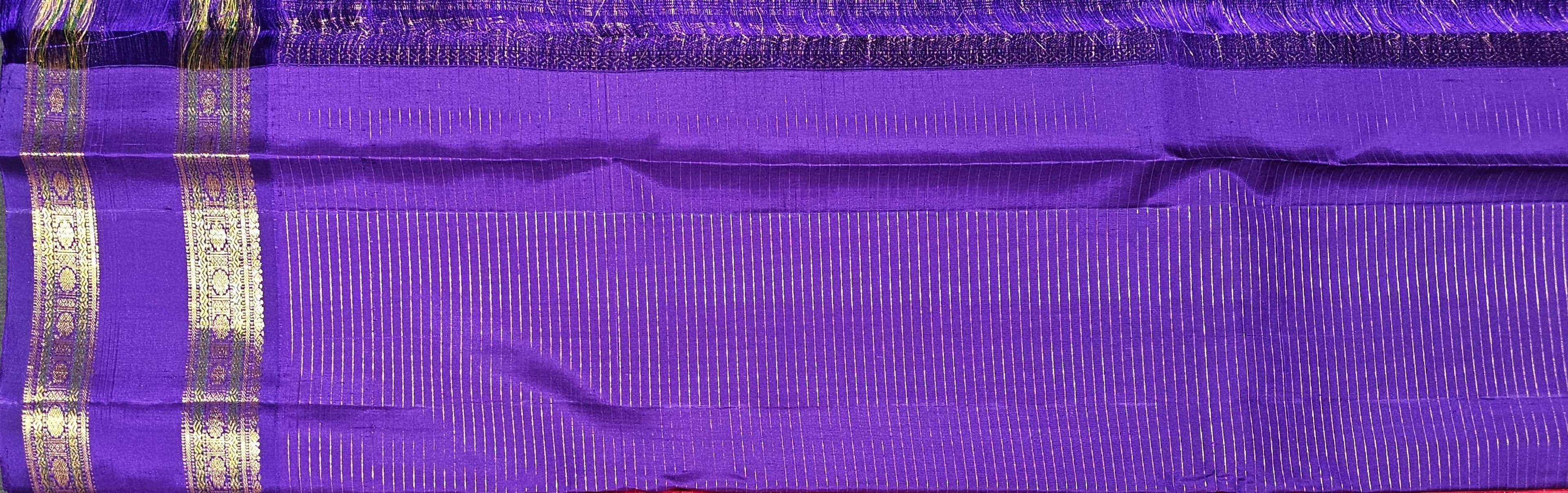 Bharatanatyam Dress | Arangetram Kanchipuram Silk Saree - Regal Amethyst Gold Zari
