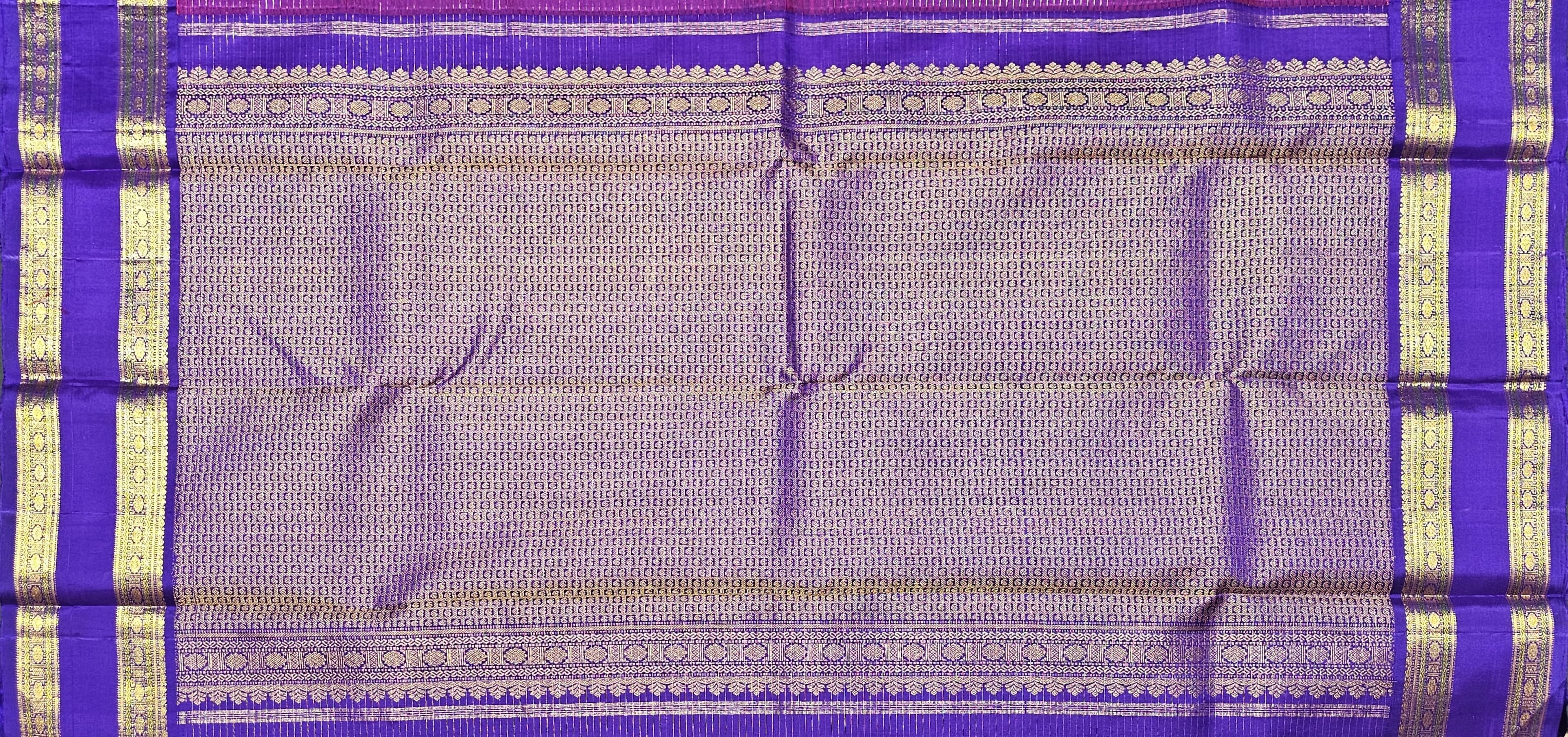 Bharatanatyam Dress | Arangetram Kanchipuram Silk Saree - Regal Amethyst Gold Zari
