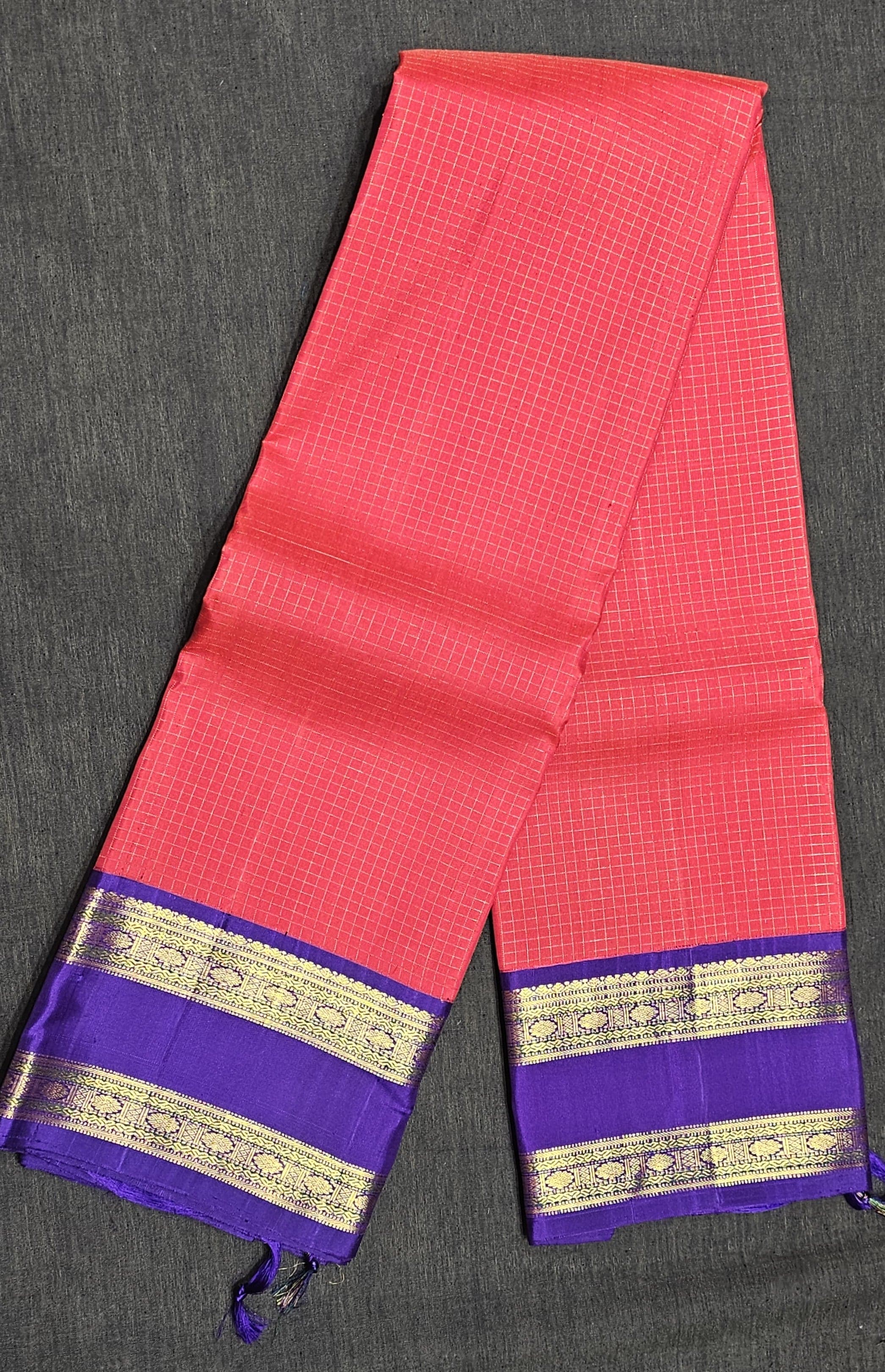 Bharatanatyam Dress | Arangetram Kanchipuram Silk Saree - Regal Amethyst Gold Zari