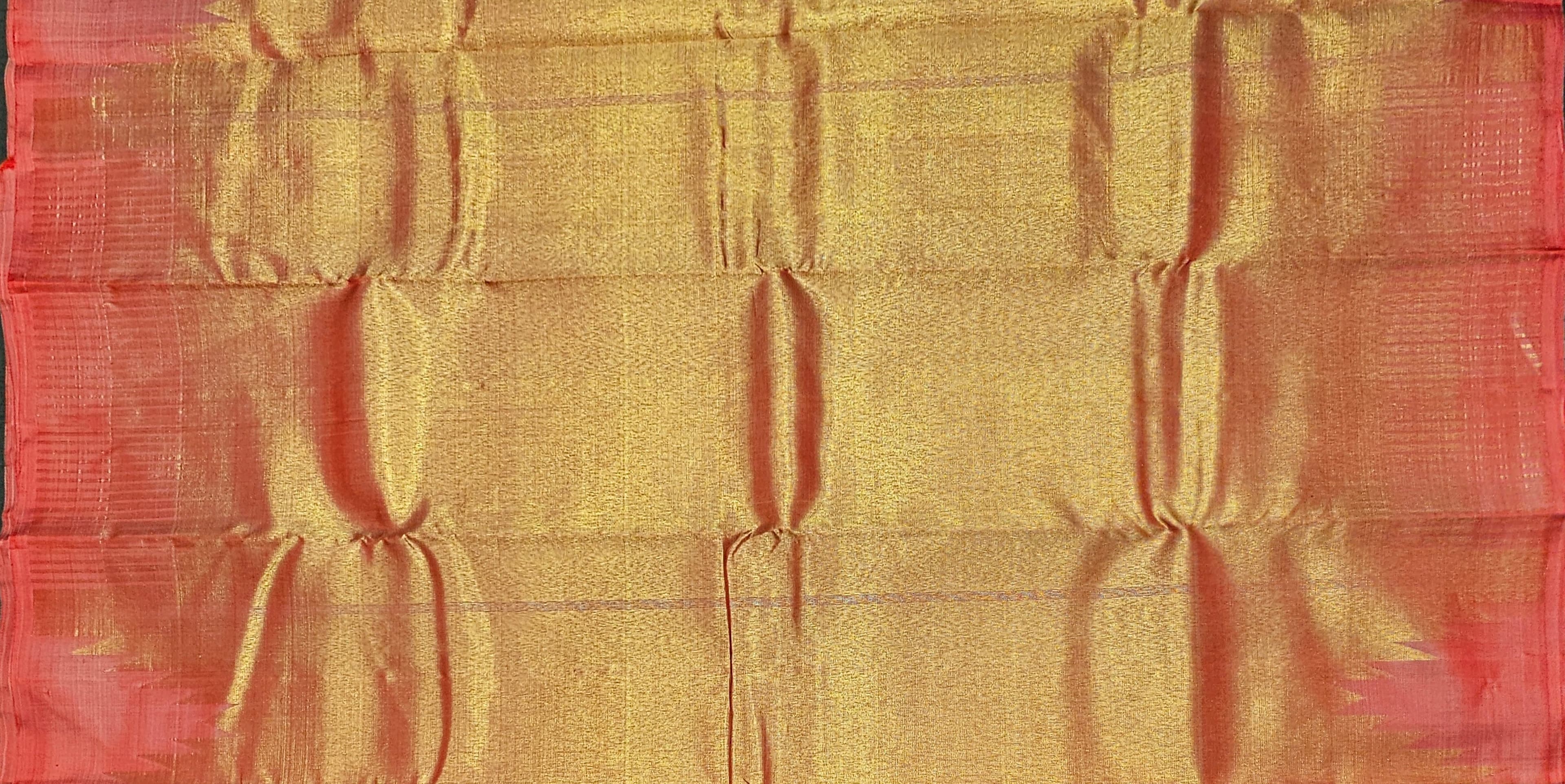 Peach Pink Kanchipuram Silk Saree for Bharatanatyam Arangetram