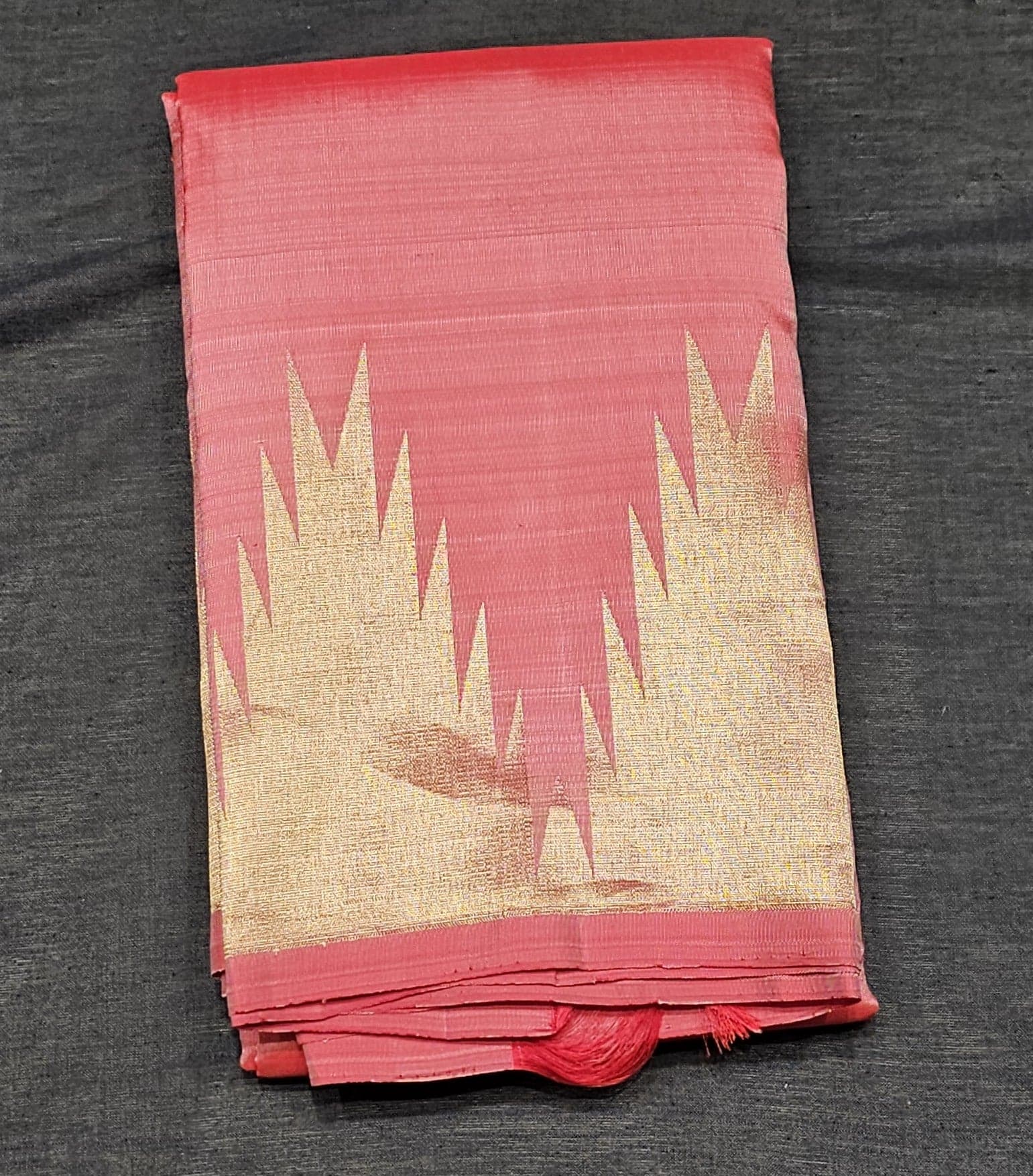 Peach Pink with Gold |  Kanchipuram Silk Saree | Arangetram | SPK1