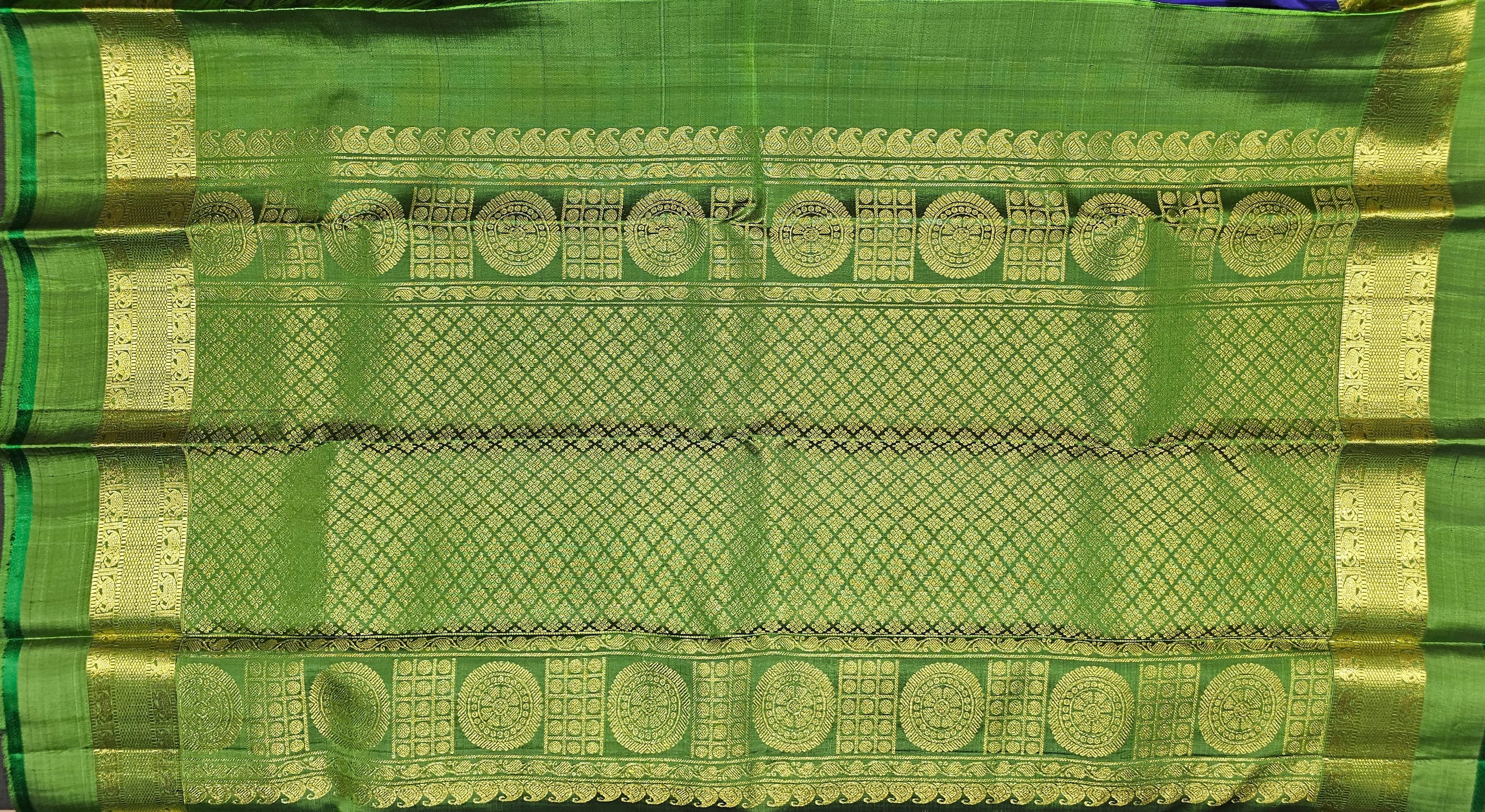 Arangetram Kanchipuram Silk Saree: Emerald Green Bharatanatyam Dress