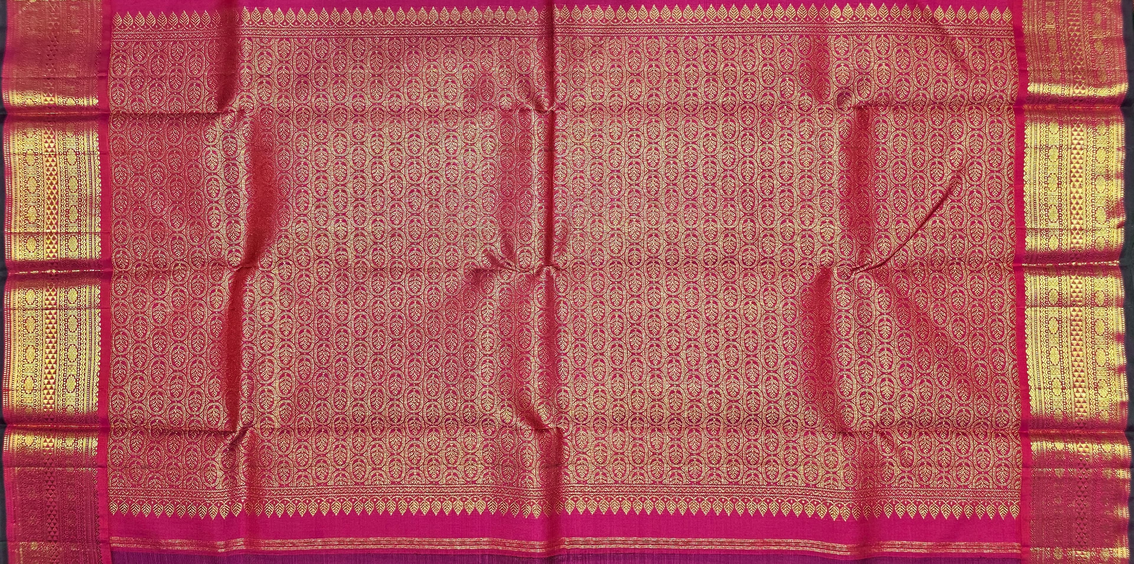 Vibrant Pink Kanchipuram Silk Saree for Arangetram & Bharatanatyam