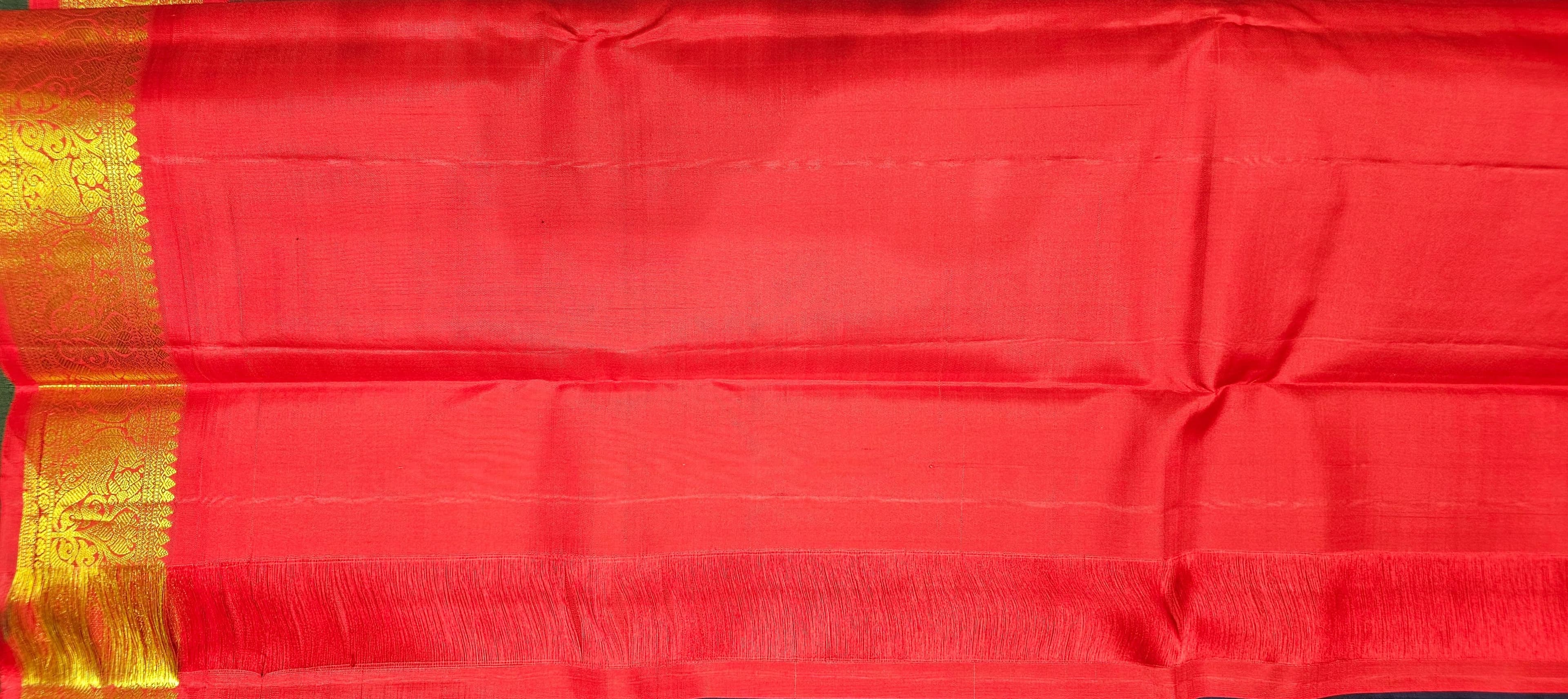 Kanchipuram Red Silk Saree for Bharatanatyam Arangetram