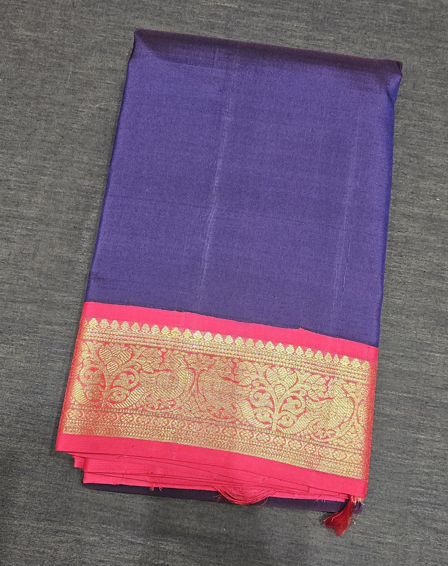 Navy Blue with Red | Kanchipuram Silk Saree | Arangetram | SV047