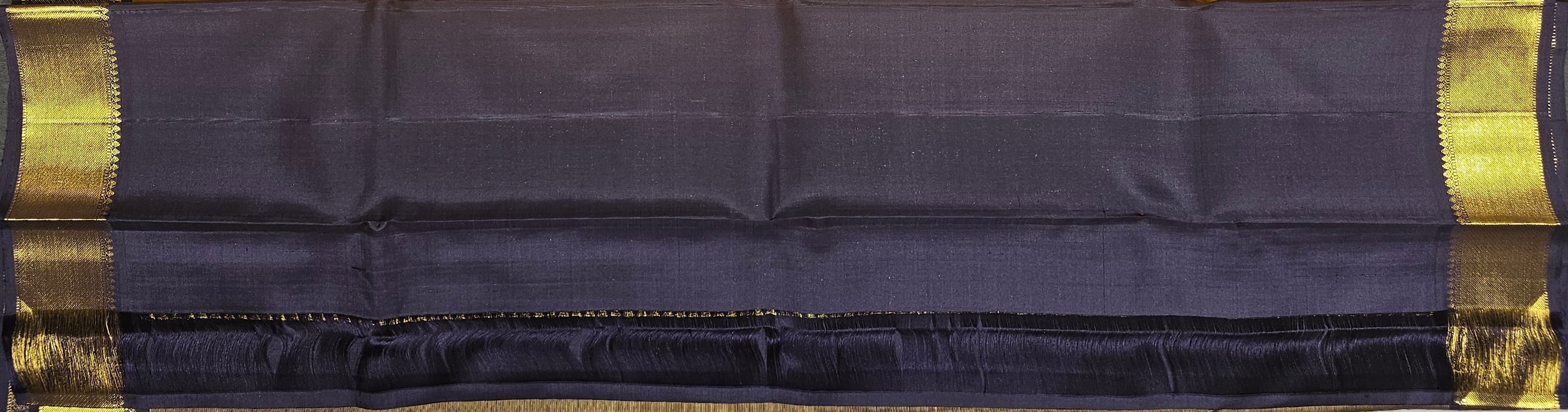 Black & gold Kanchipuram authentic silk saree, arangetram or dance practice saree