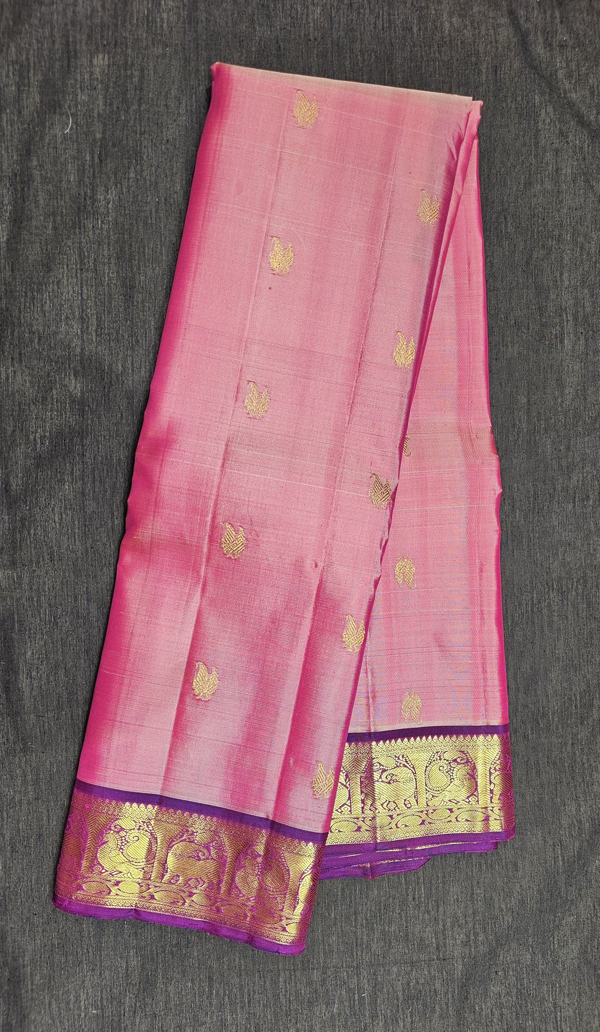 Vadamalli Pink Kanchipuram Silk Saree for Arangetram Dance