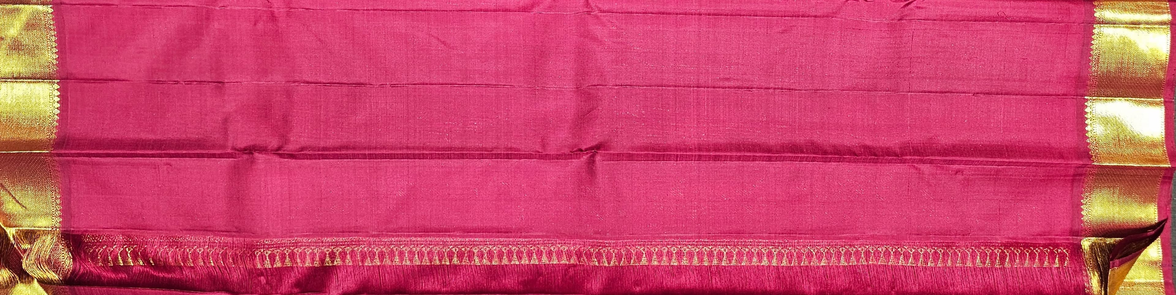 Arangetram Kanchipuram Silk Saree - Fuchsia Gold Handloom