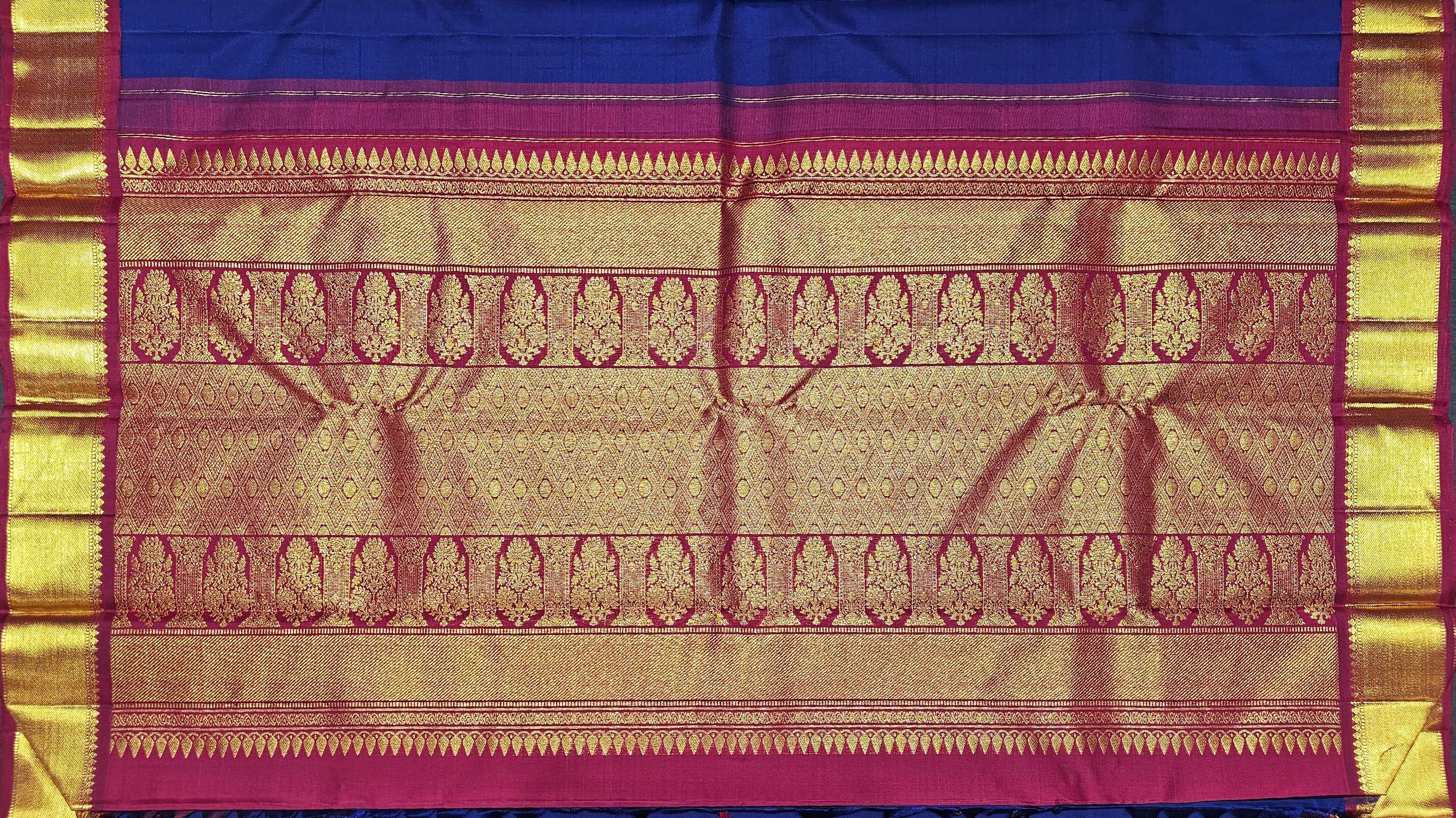 Arangetram Kanchipuram Silk Saree - Fuchsia Gold Handloom