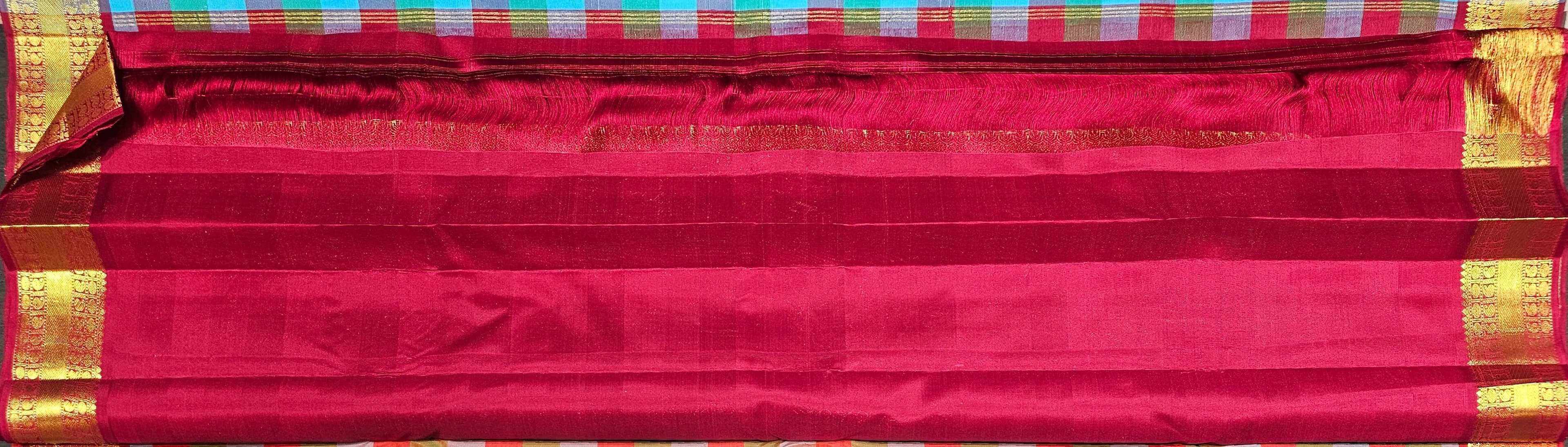 Arangetram Kanchipuram Silk Saree - Crimson Red Handloom Zari