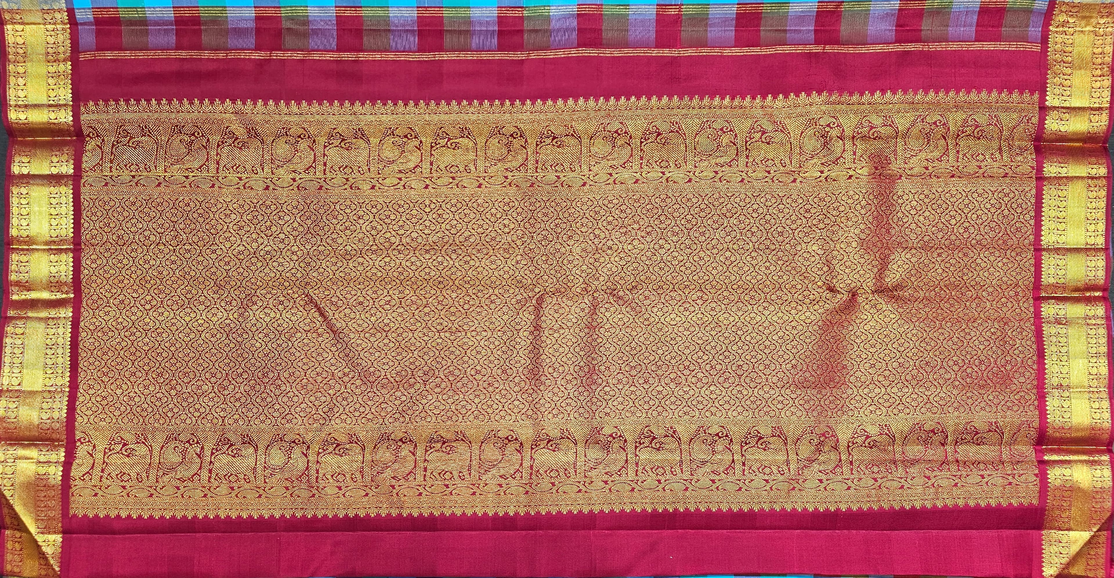 Arangetram Kanchipuram Silk Saree - Crimson Red Handloom Zari