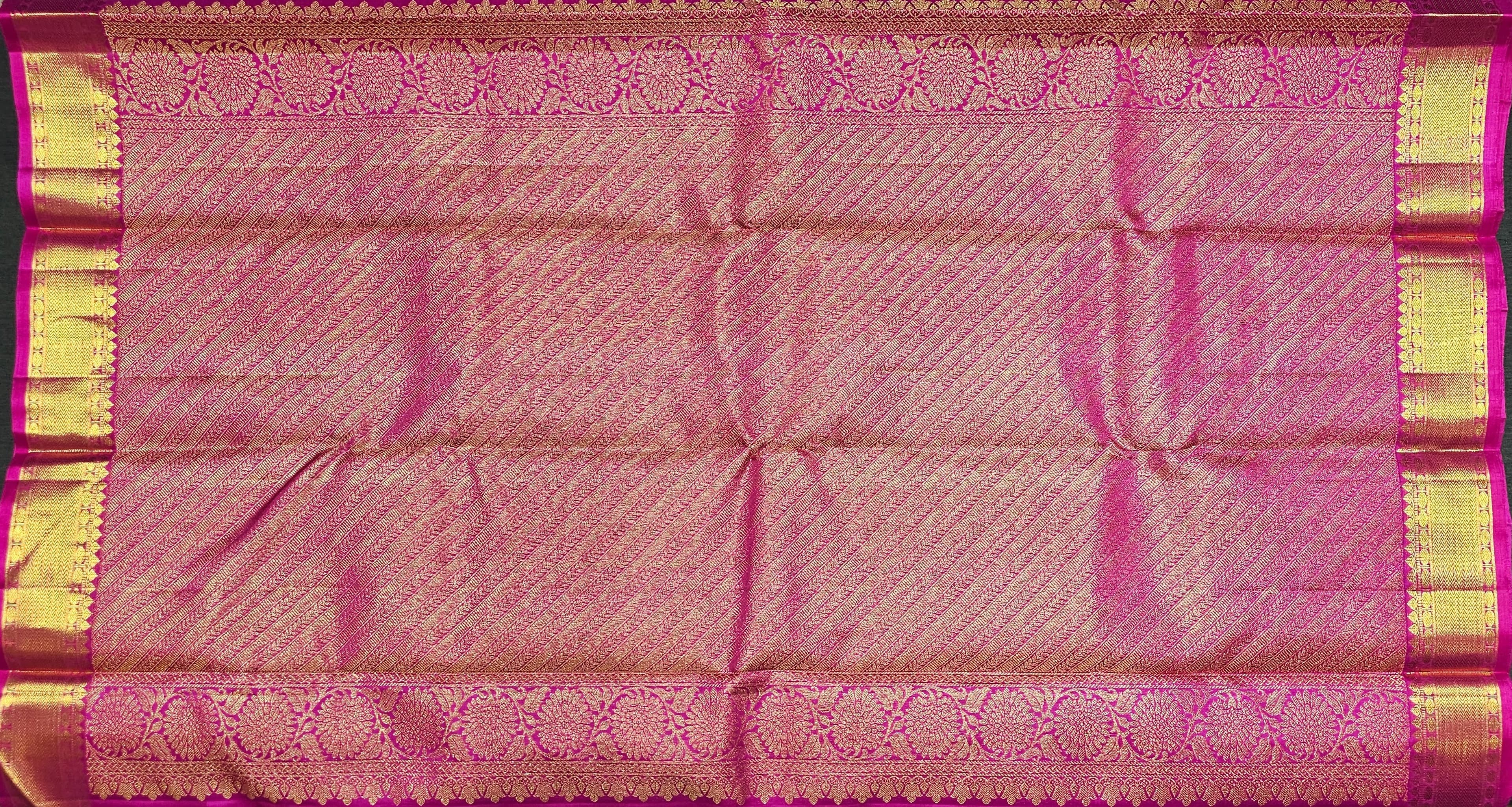 Purple Kanchipuram authentic silk saree. Gold zari pallu detail, arangetram meaning, SBS31.