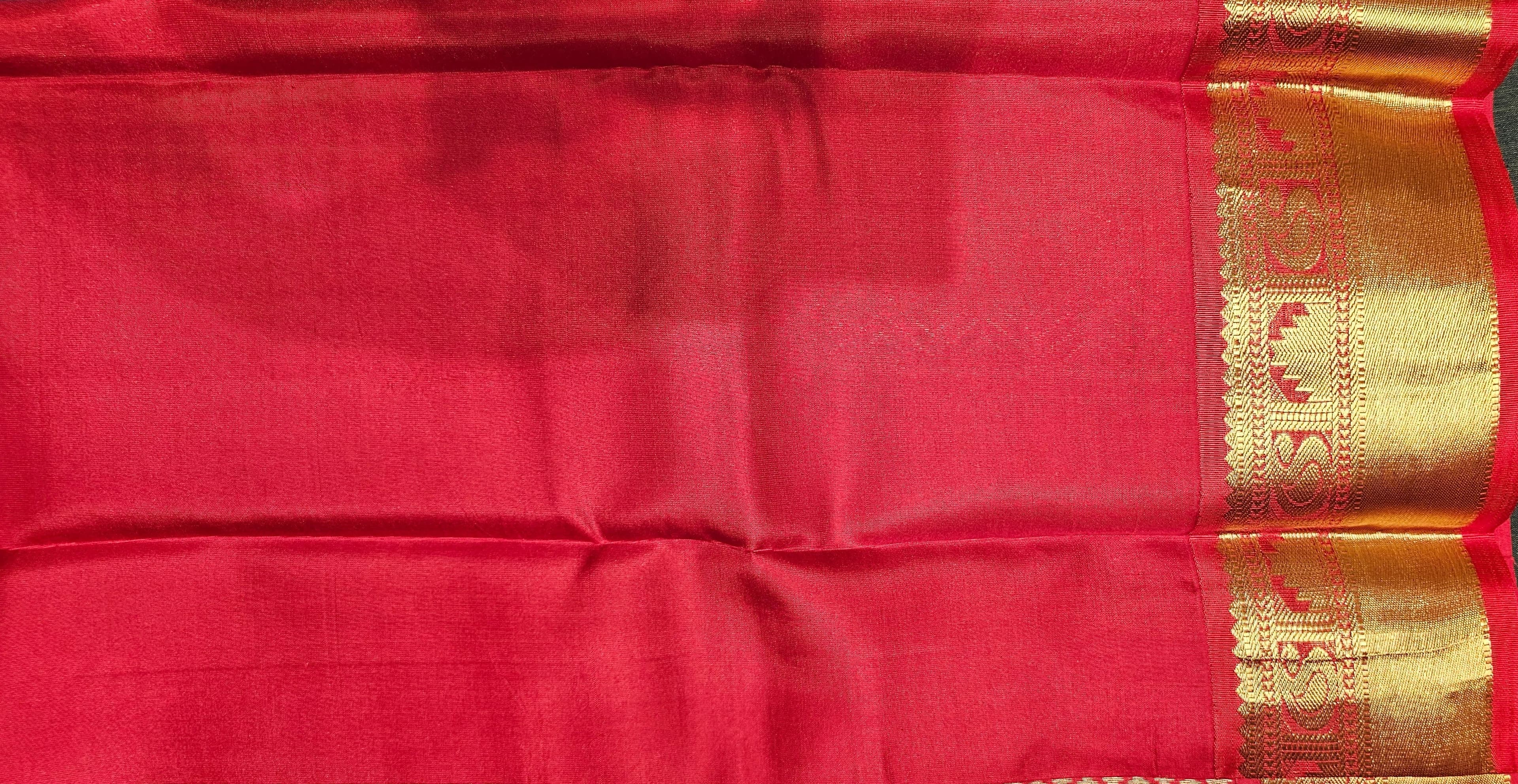 Purple with Red | Semisilk Saree | SV908 - Image 4