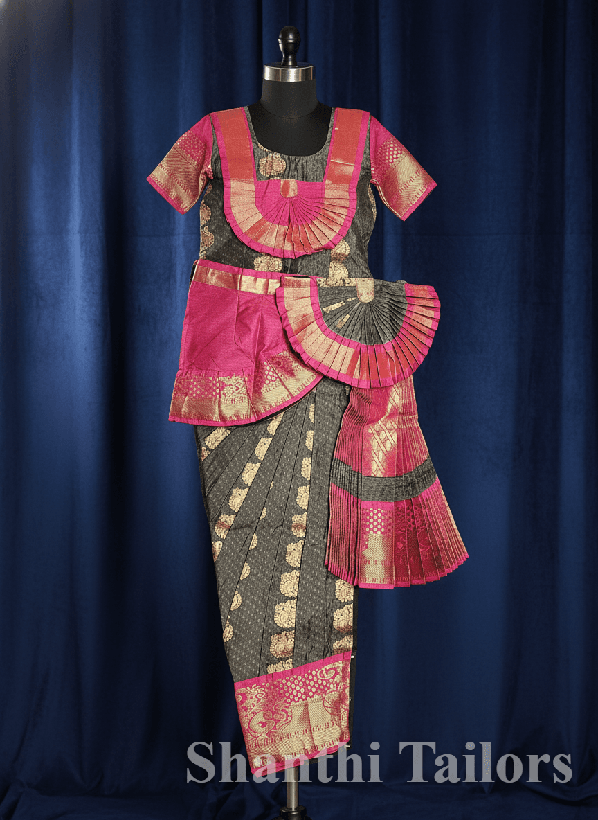 Grey W Pink | Readymade Pant Costume | Bharathanatyam |  C126