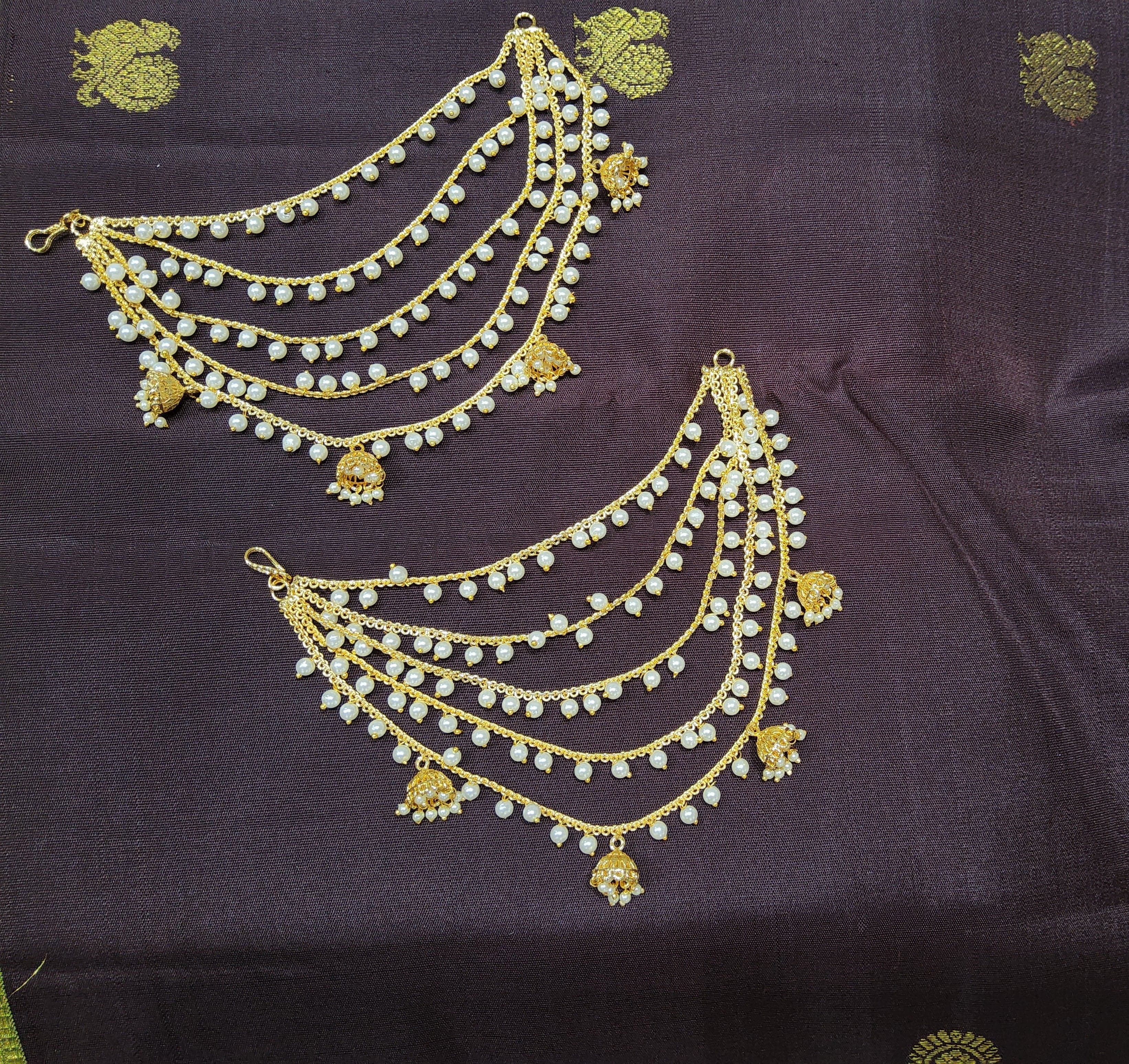 Woman wearing Antique Mattal, classic earring support for dance performance