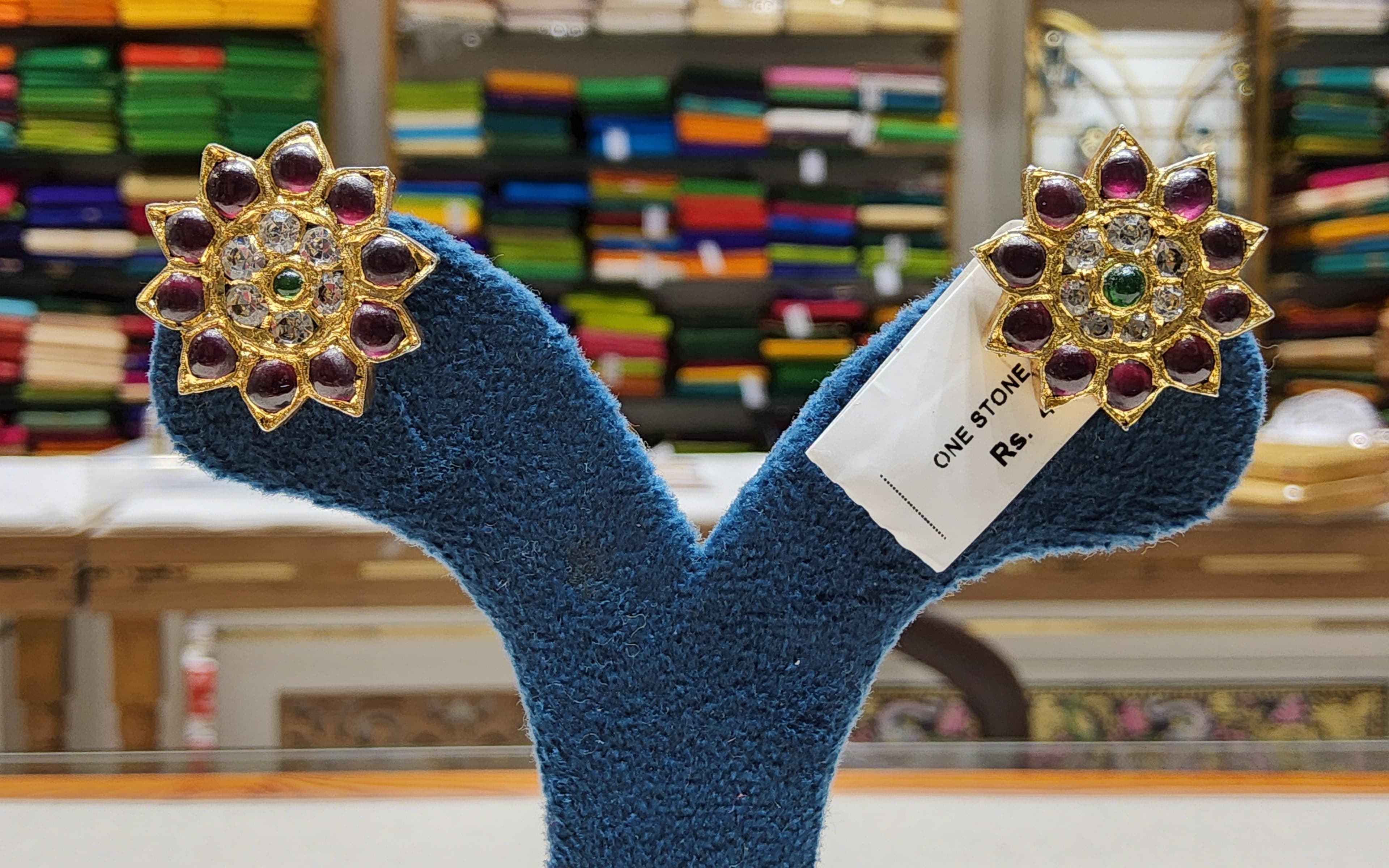 Flower Stud | 2 Lines | Temple jewellery