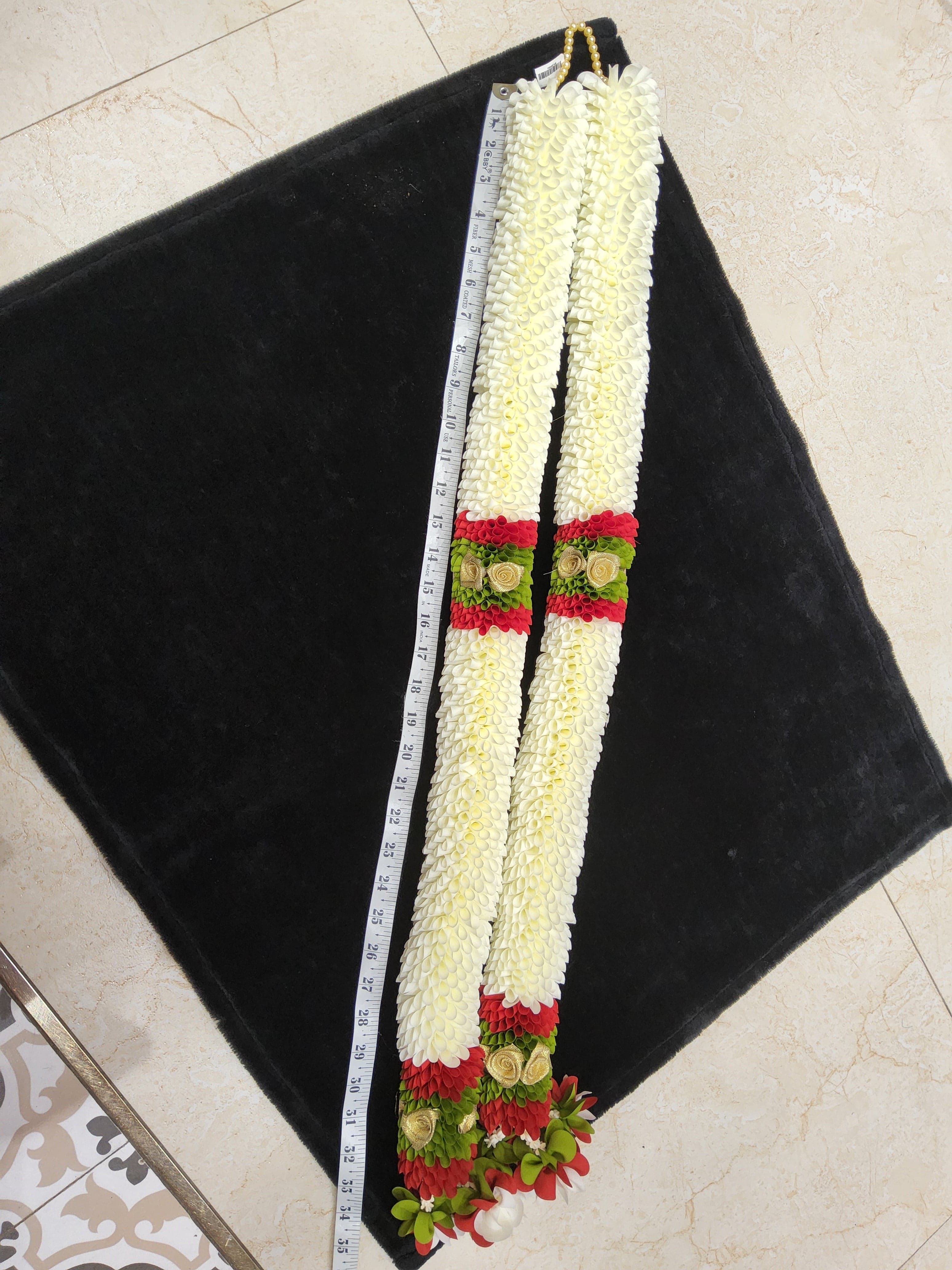 Andal Mallai cloth garland; Bharatanatyam accessories for classical Indian dance performance.