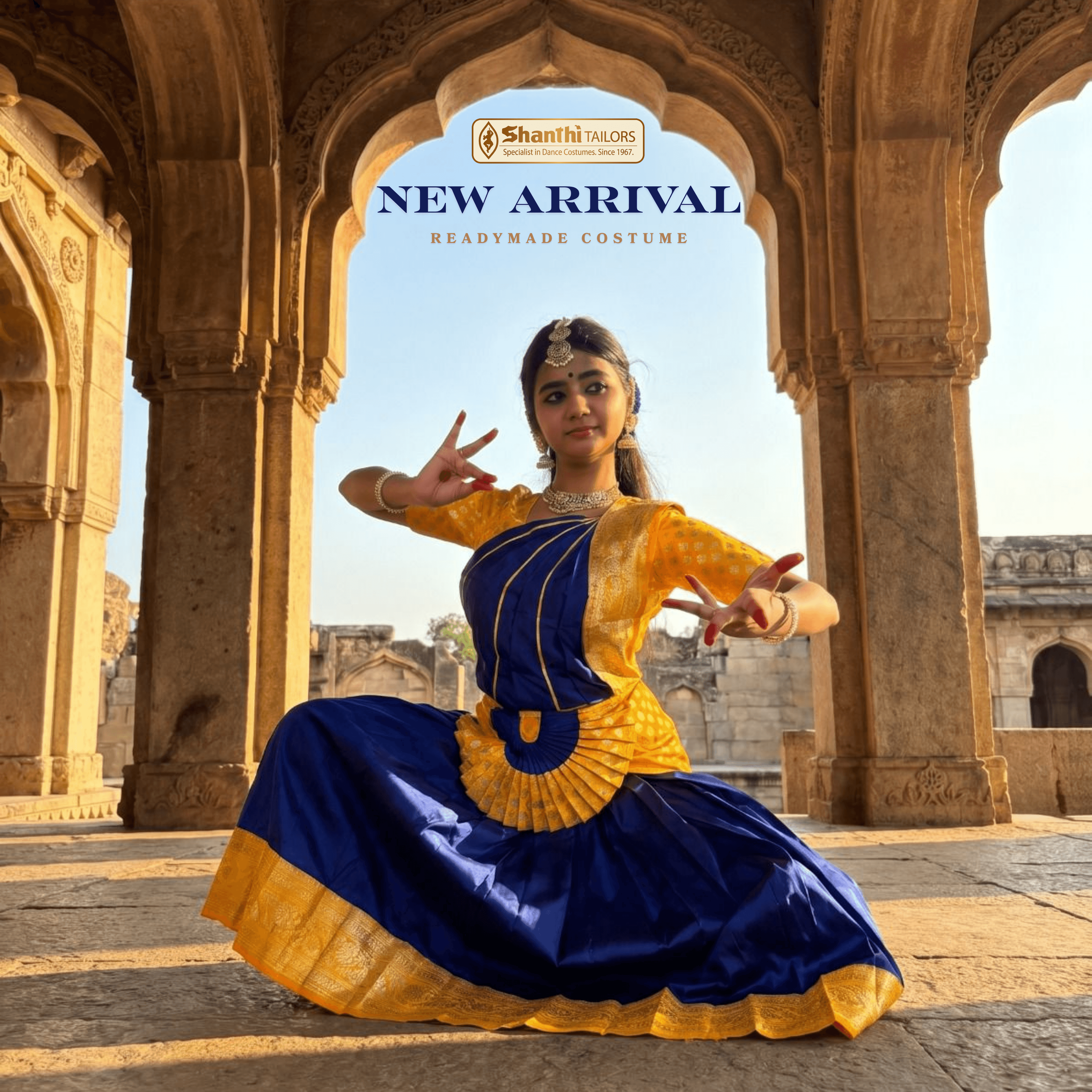 Blue with Yellow | Readymade Skirt Costume | Arangetram