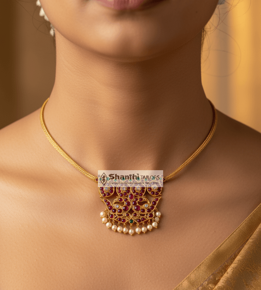 Metha Choker: Traditional temple jewellery necklace for Bharatnatyam and Kuchipudi dancers