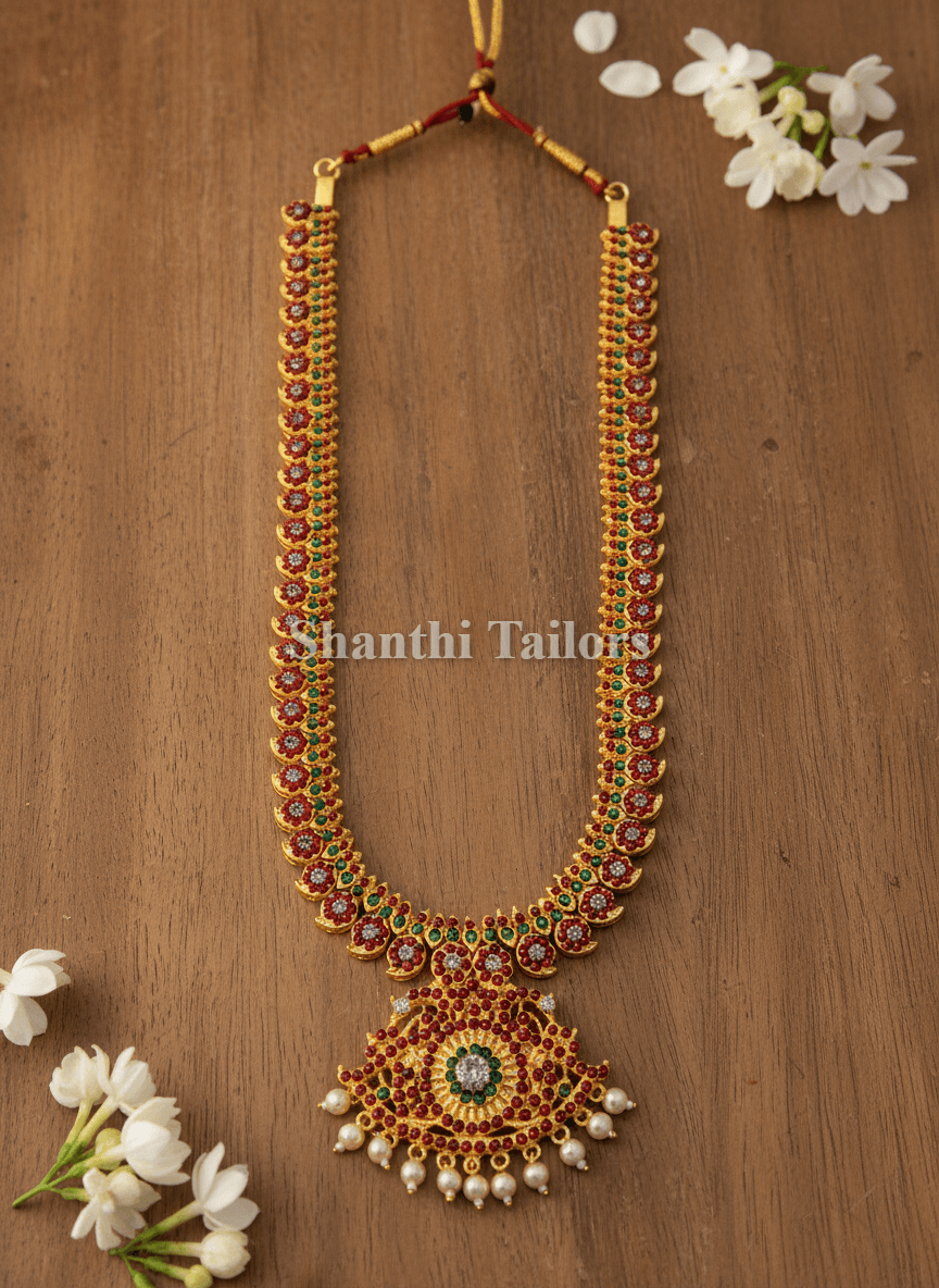 3MM Mango Pathakam Haram | Imitation Jewellery for Classical Dance - Image 2